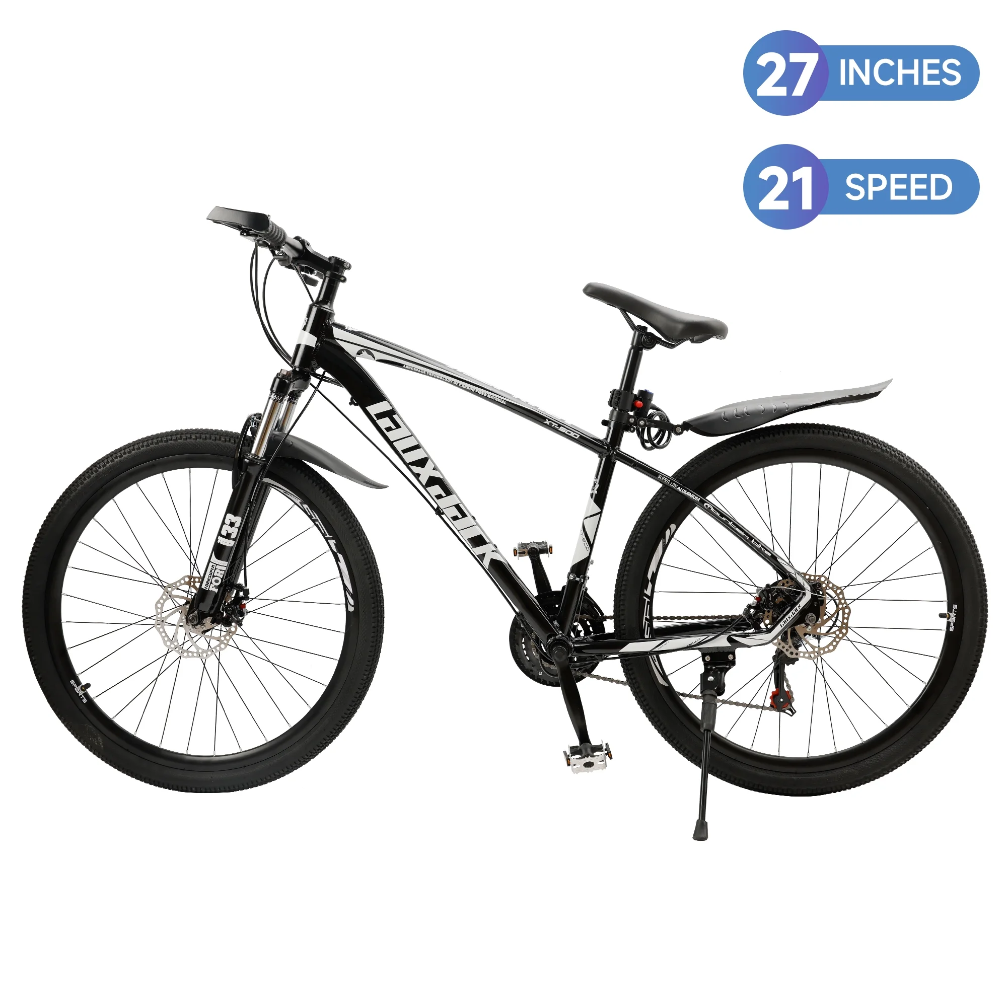 ARTUDATECH Full Suspension Mens Mountain Bike, Shimano 21 Speed, 27.5 inch Wheel, Dual Disc Brake Bike for Men Womens Adult Bicycle - Womvr