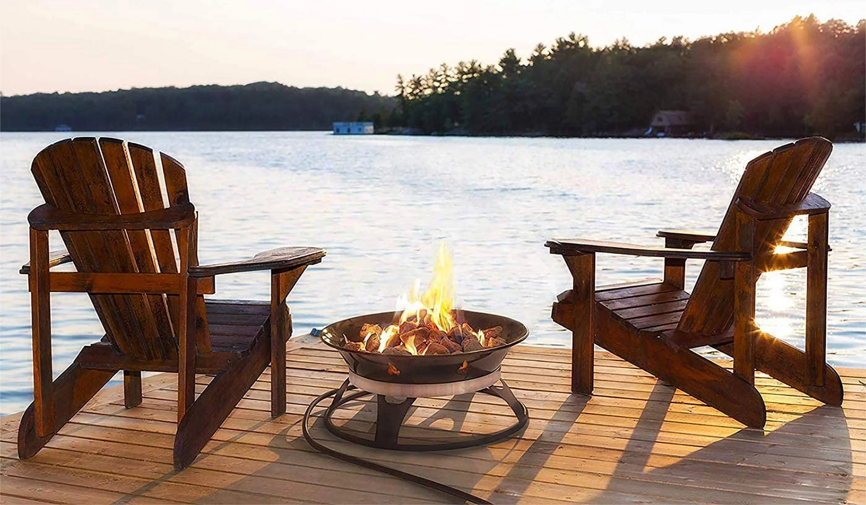 Outland Living Portable Propane Fire Pit, 21-inch, 58,000 BTU with Cover & Carry Kit, Smokeless Gas Firebowl| Helios Burner 863 Cypress - Womvr