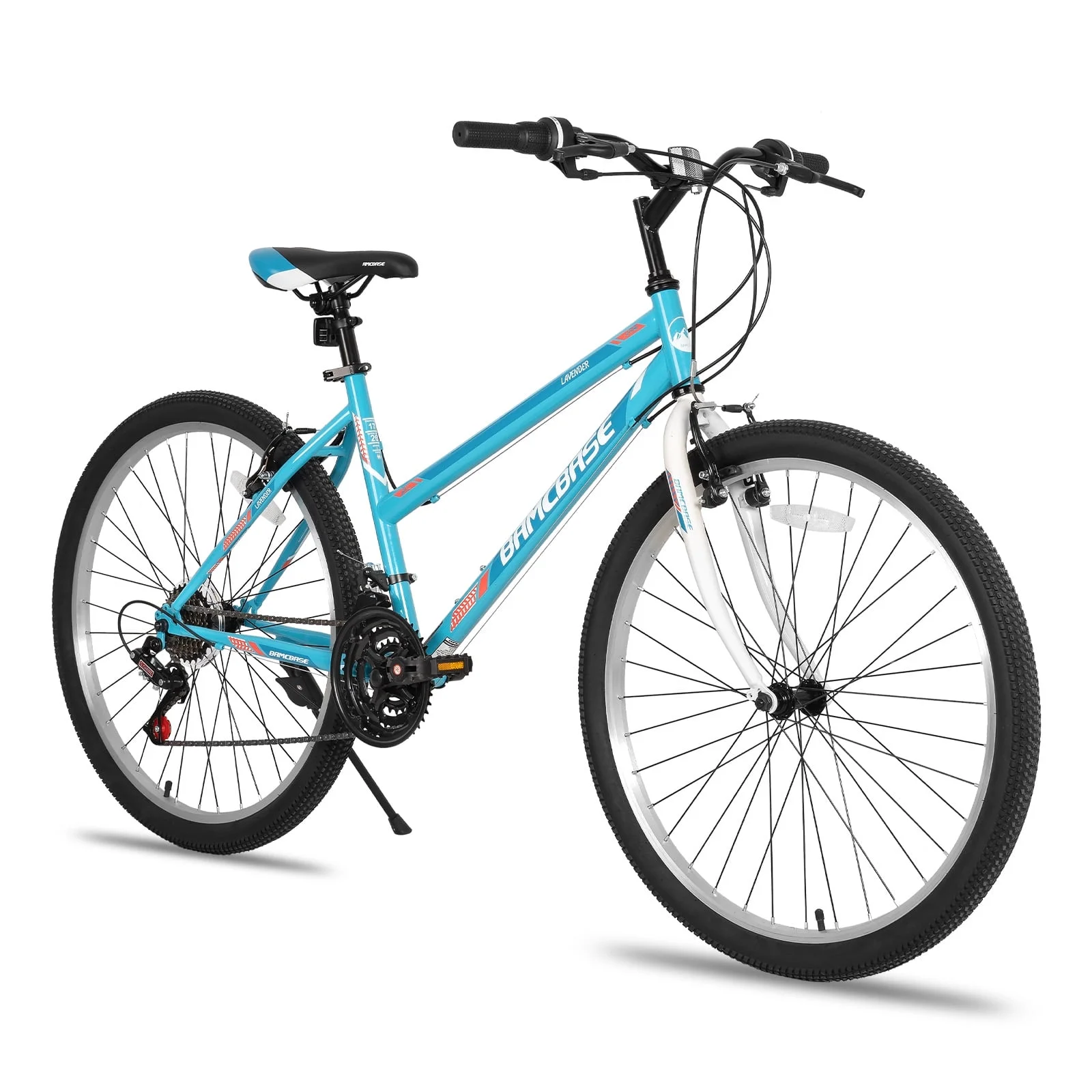 Hiland 24 26 inch Mountain Bike for Men Women, 21 Speeds MTB Bicycle for Adult Youth - Womvr