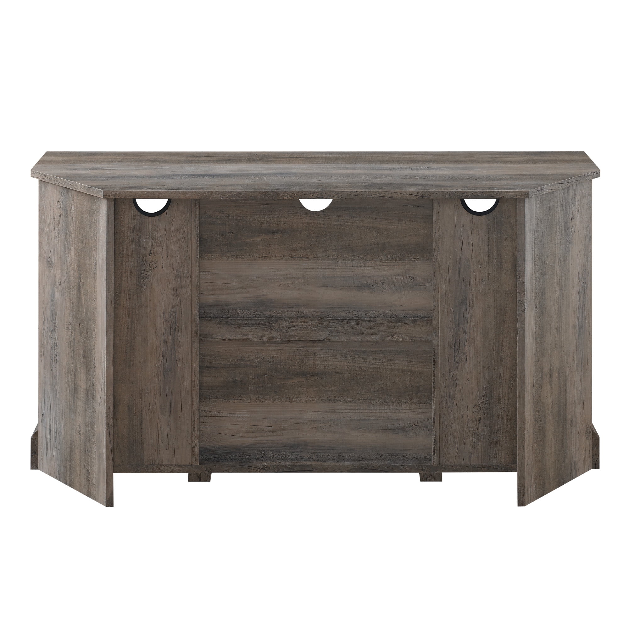 Walker Edison Modern Farmhouse Sliding Door Corner TV Stand, White Oak - Womvr