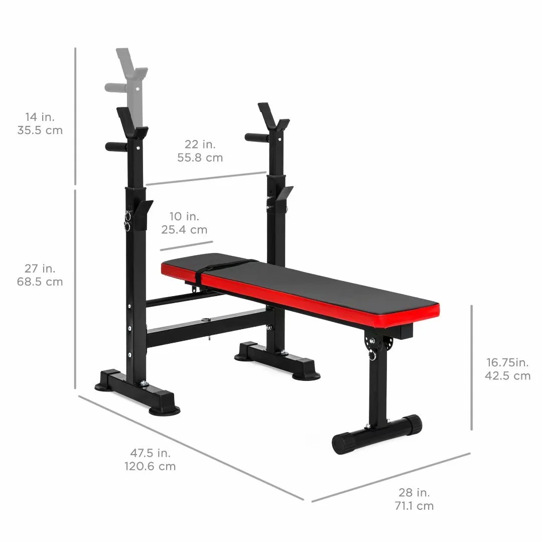 SUGIFT Adjustable Weight Bench with 330 Lbs. Black/Red - Womvr