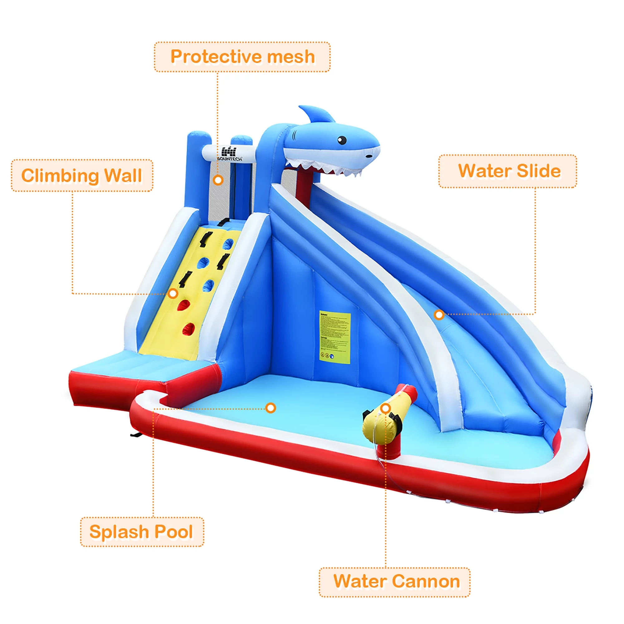 Costway Inflatable Water Slide Animal Shaped Bounce House Castle Splash Water Pool W/750W Blower - Womvr