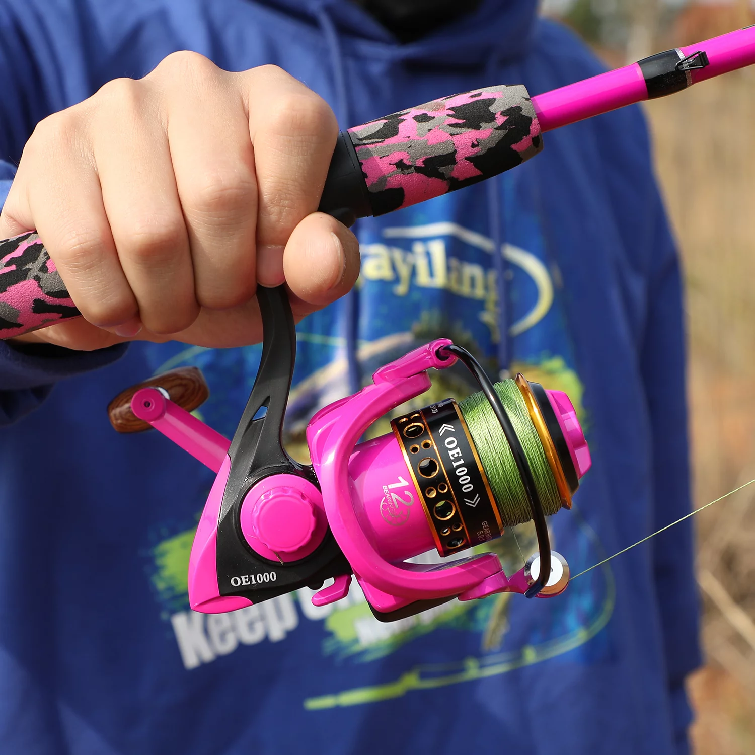 Sougayilang 5.0:1 Spinning Fishing Reel Wooden Handle 1000-3000 Series Fishing Tackle - Womvr