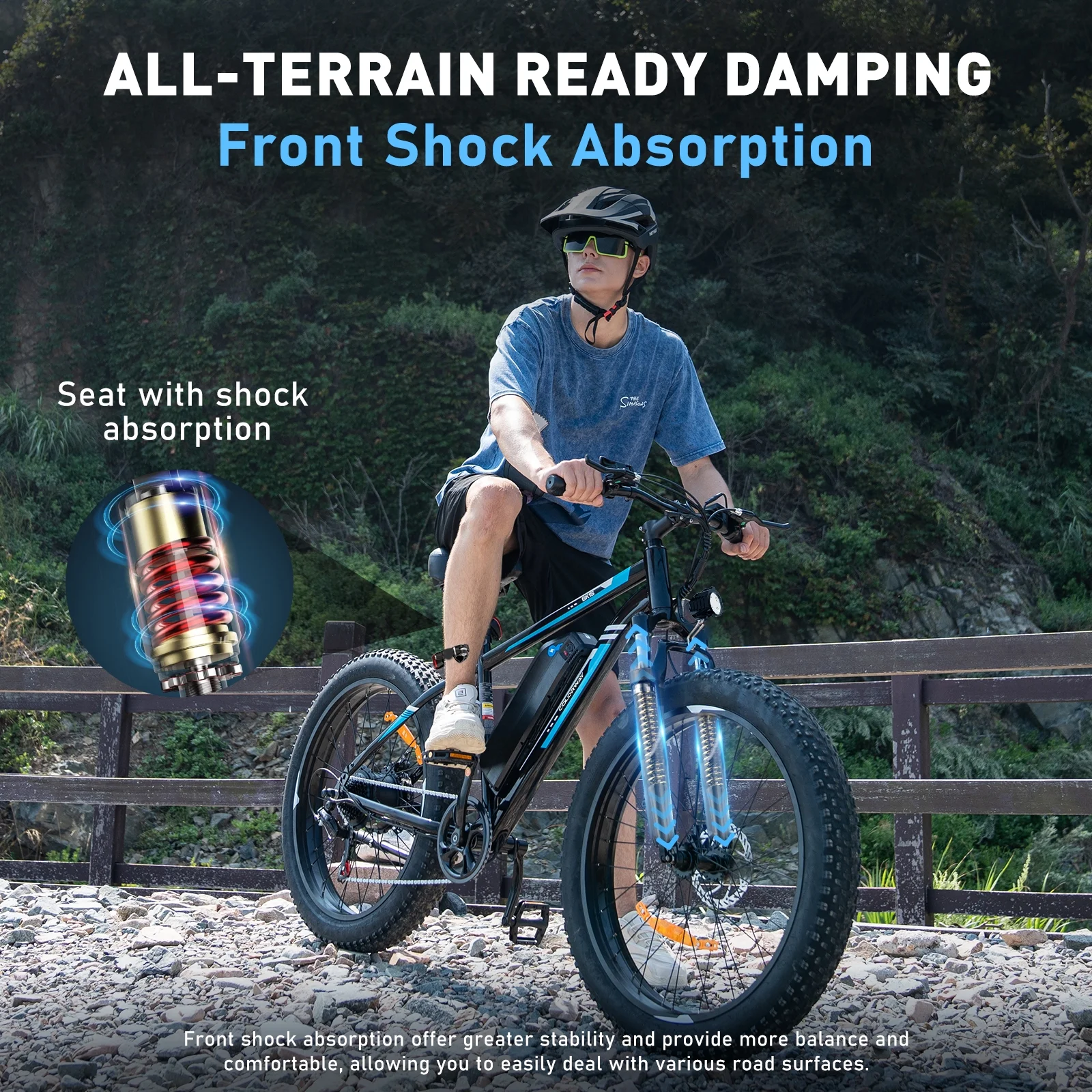 COLORWAY 26*4.0 Fat Tire E bike, 750W Electric Bicycles 15AH 48V Mountain Electric Bike for adult - Womvr