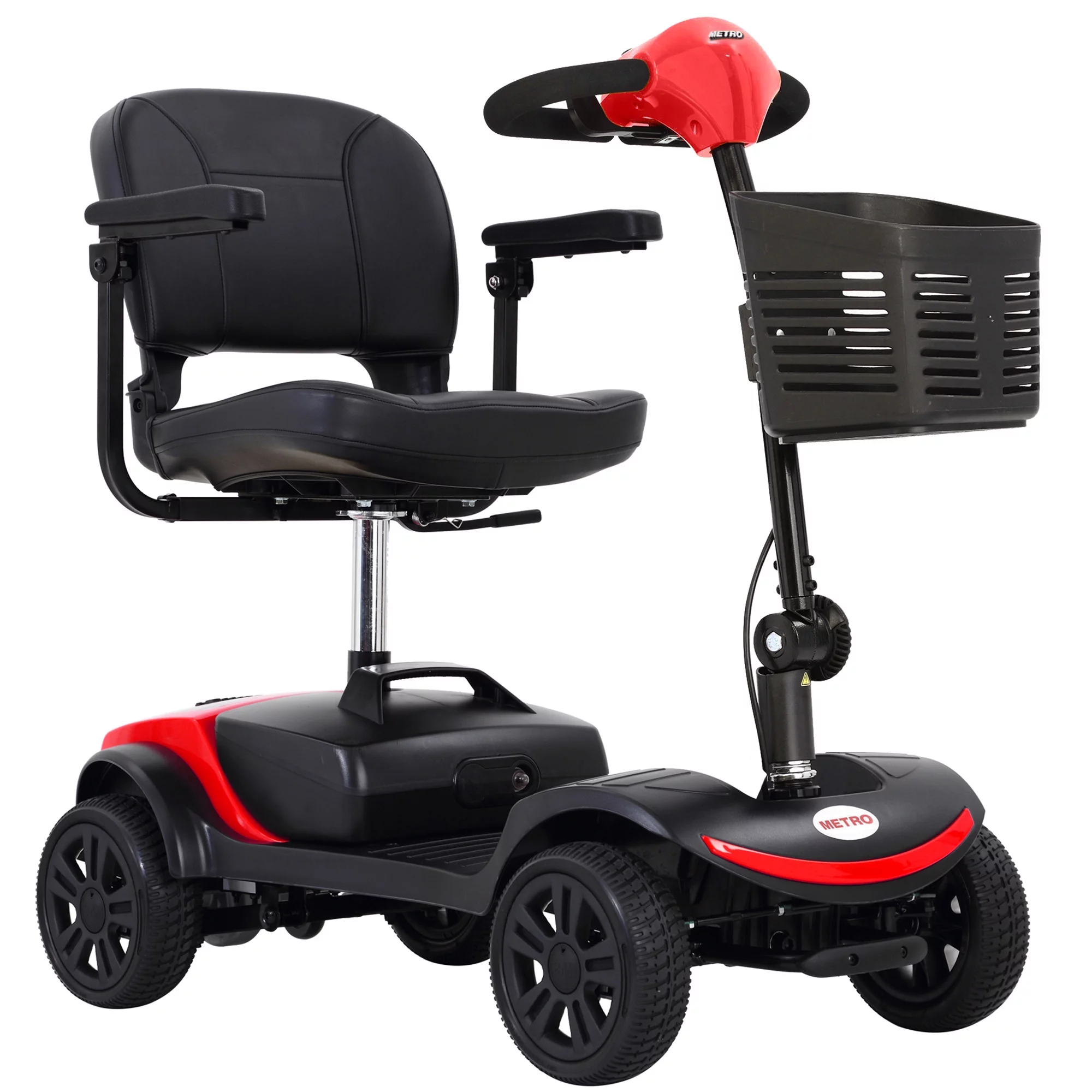 SEGMART Outdoor Mobility Scooters for Senior, Four wheels Mobility Scooter with 4 Flat Free Tires, Motorized Electric Carts for Adults, 10 Miles, 265lbs, Red, SS586 - Womvr