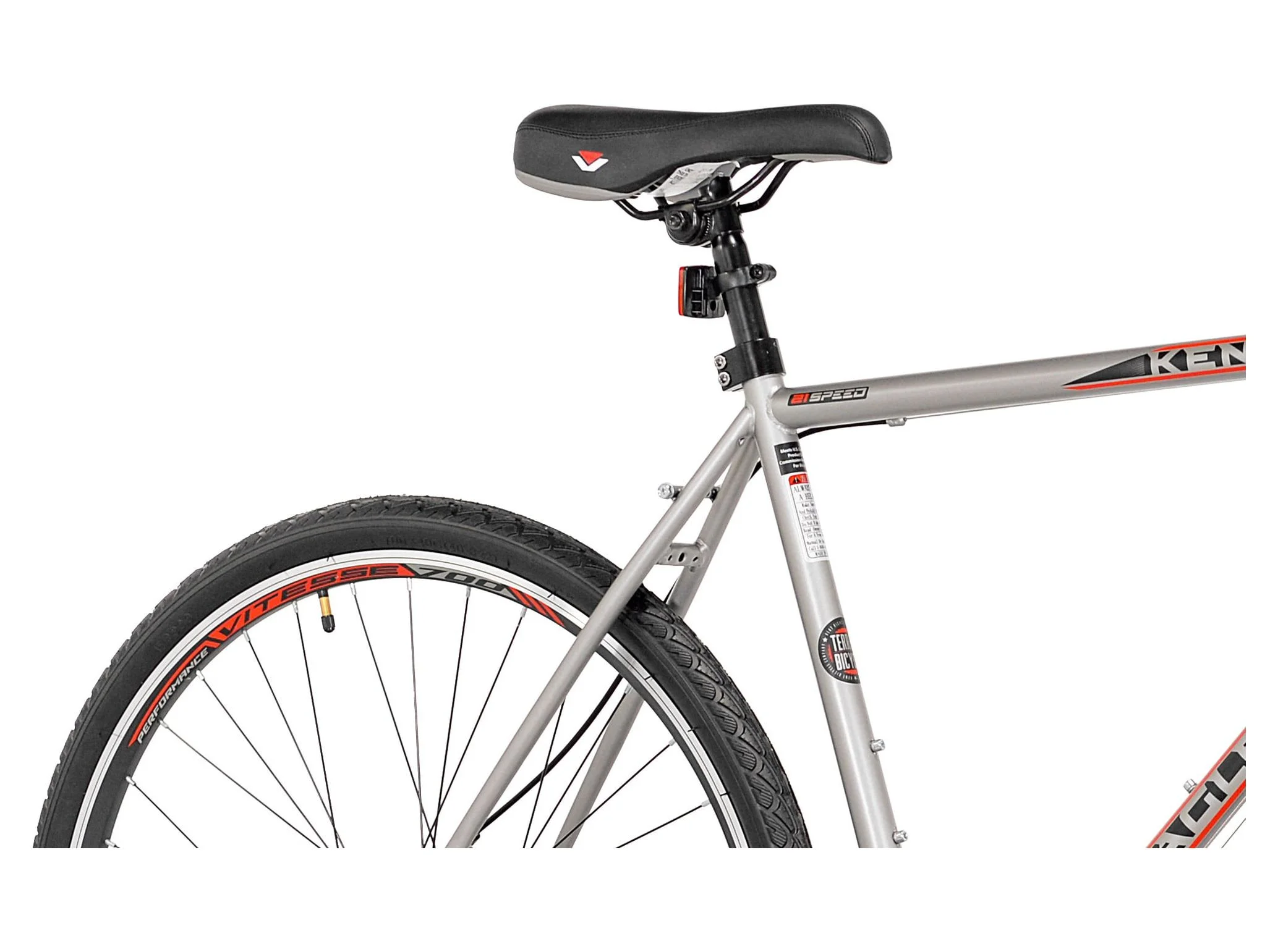 Kent Bicycles 700c Eagle Ridge Adventure Gravel Men's Large Bike, Silver, Red - Womvr