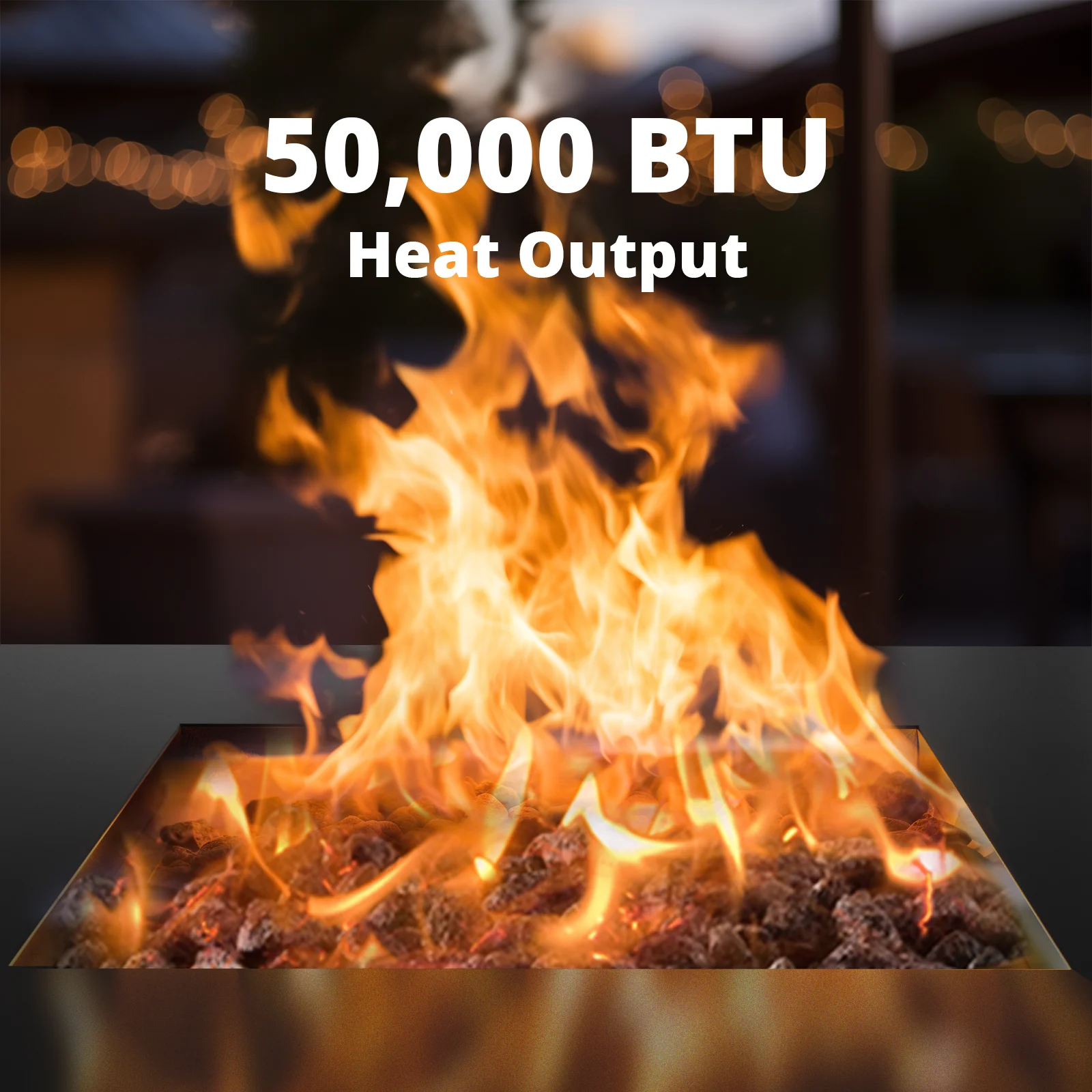 28 Inch Propane Fire Pits with Lid and Lava Rock, 50000 BTU Steel Gas Fire Pit Table for Outdoor - Womvr