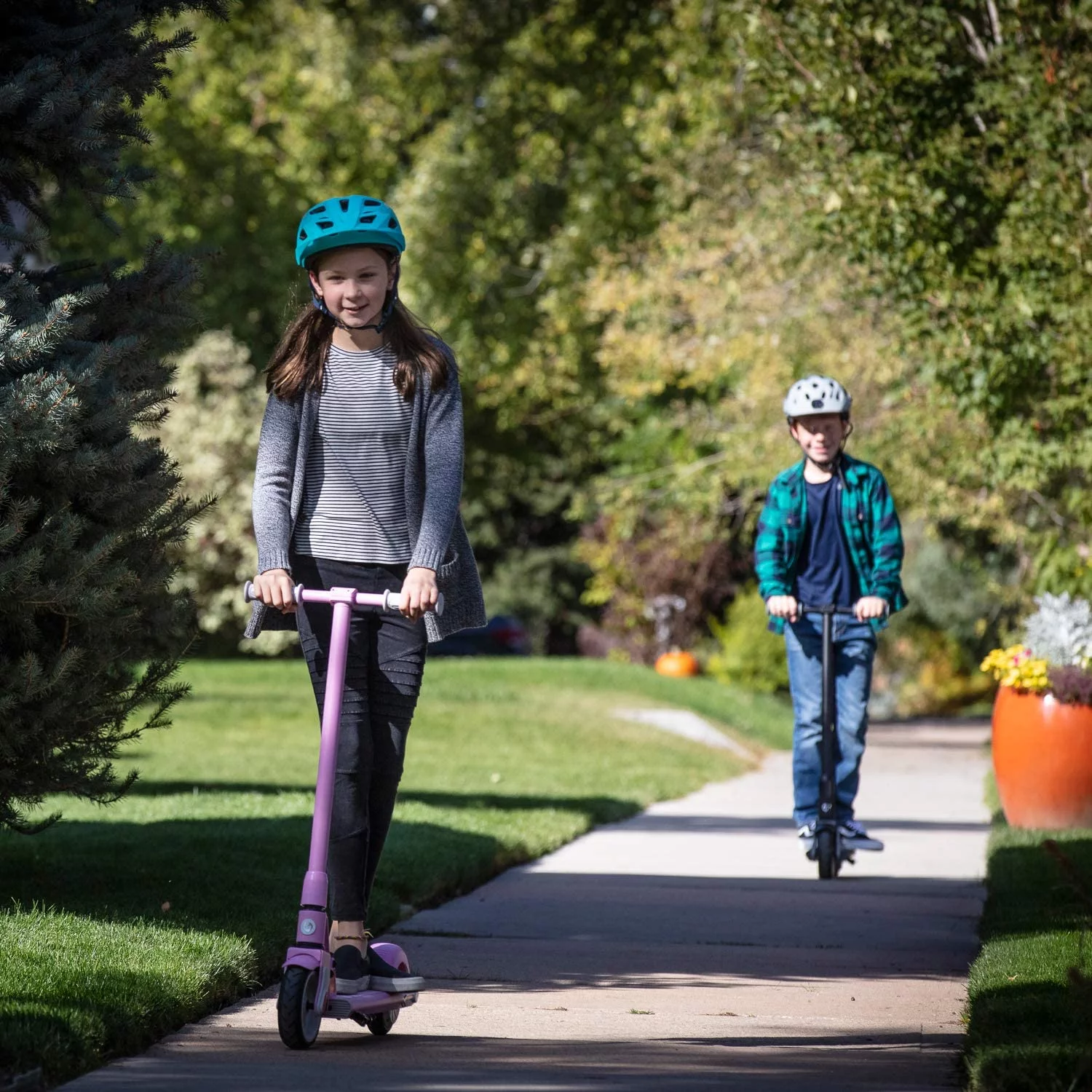 GOTRAX GKS Electric Scooter with 6 In. Solid Tires, 50.4 Wh Lithium Battery up 4 miles, 150W Motor up 7.5 mph for 6-12 Year Old Ages Kids, Blue - Womvr