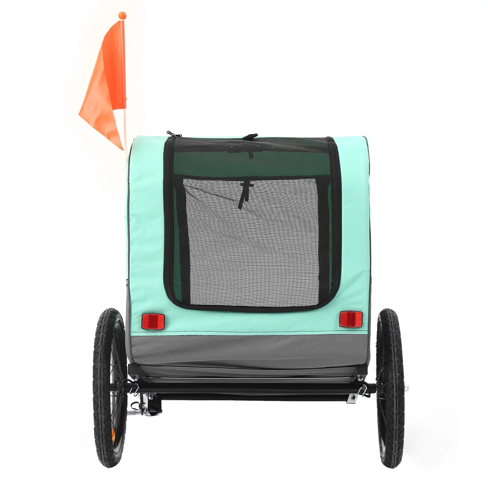 MOJAY Foldable Dog Bike Trailer with Rear Entrance for Small and Medium Pets Under 88 lbs, Outdoor Bike Trailer, Green - Womvr