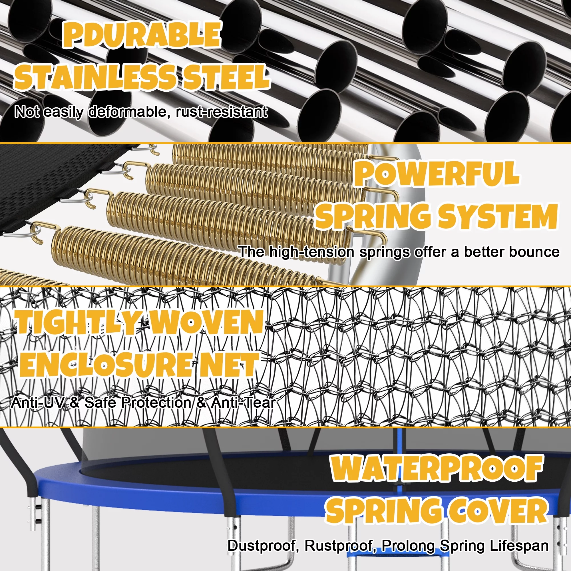 Elitezip Trampoline 12FT Trampoline for Kids and Adults, 1500LBS Heavy Duty Trampoline with Enclosure and Basketball Hoop, Outdoor Trampoline Easy Assembly - Womvr