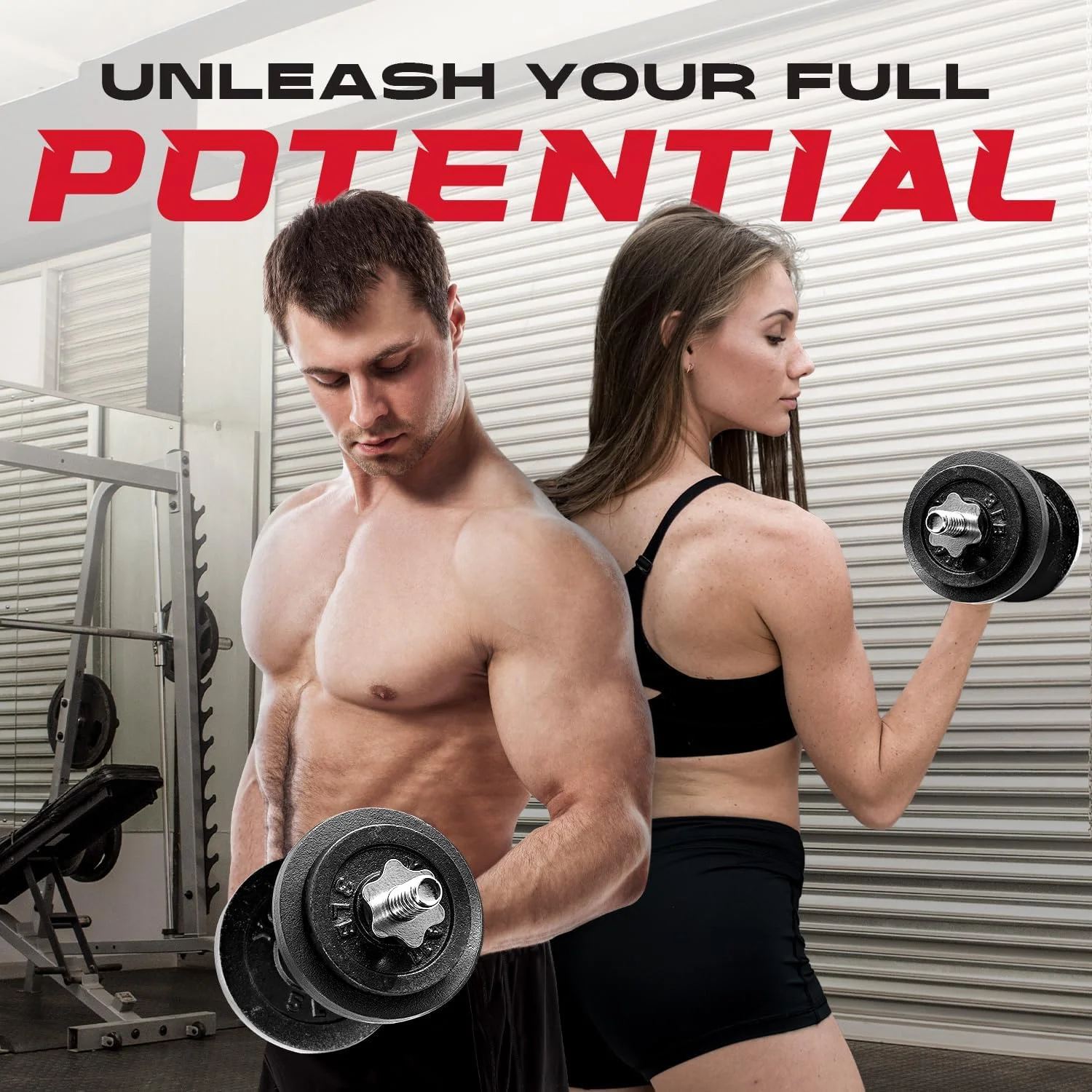 Yes4All 200 lbs Adjustable Dumbbell Weight Set, Cast Iron Dumbbell, Pair - Womvr