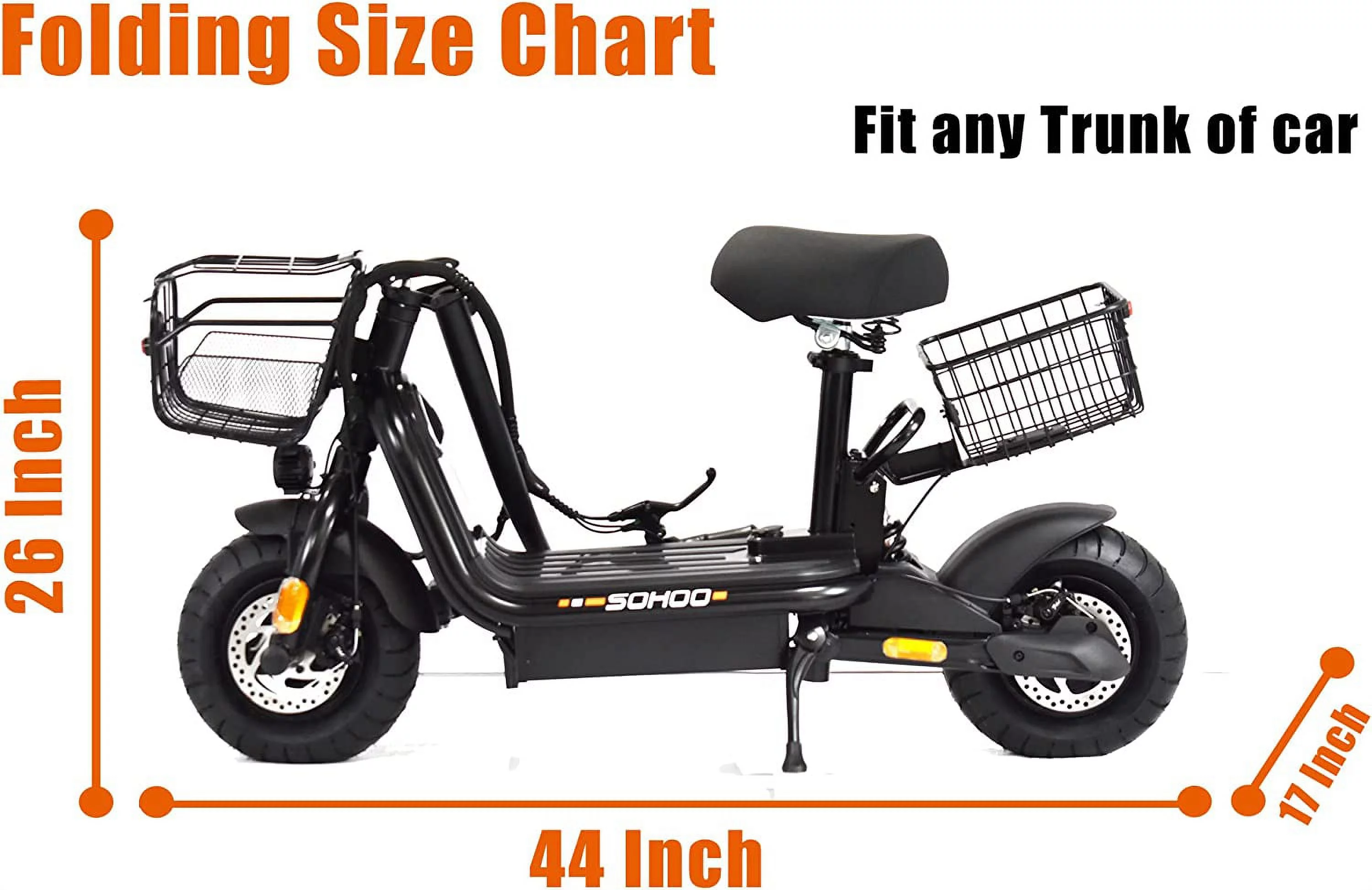 Sohoo 48V 500W 12AH Folding Electric Scooters E-Scooter 10