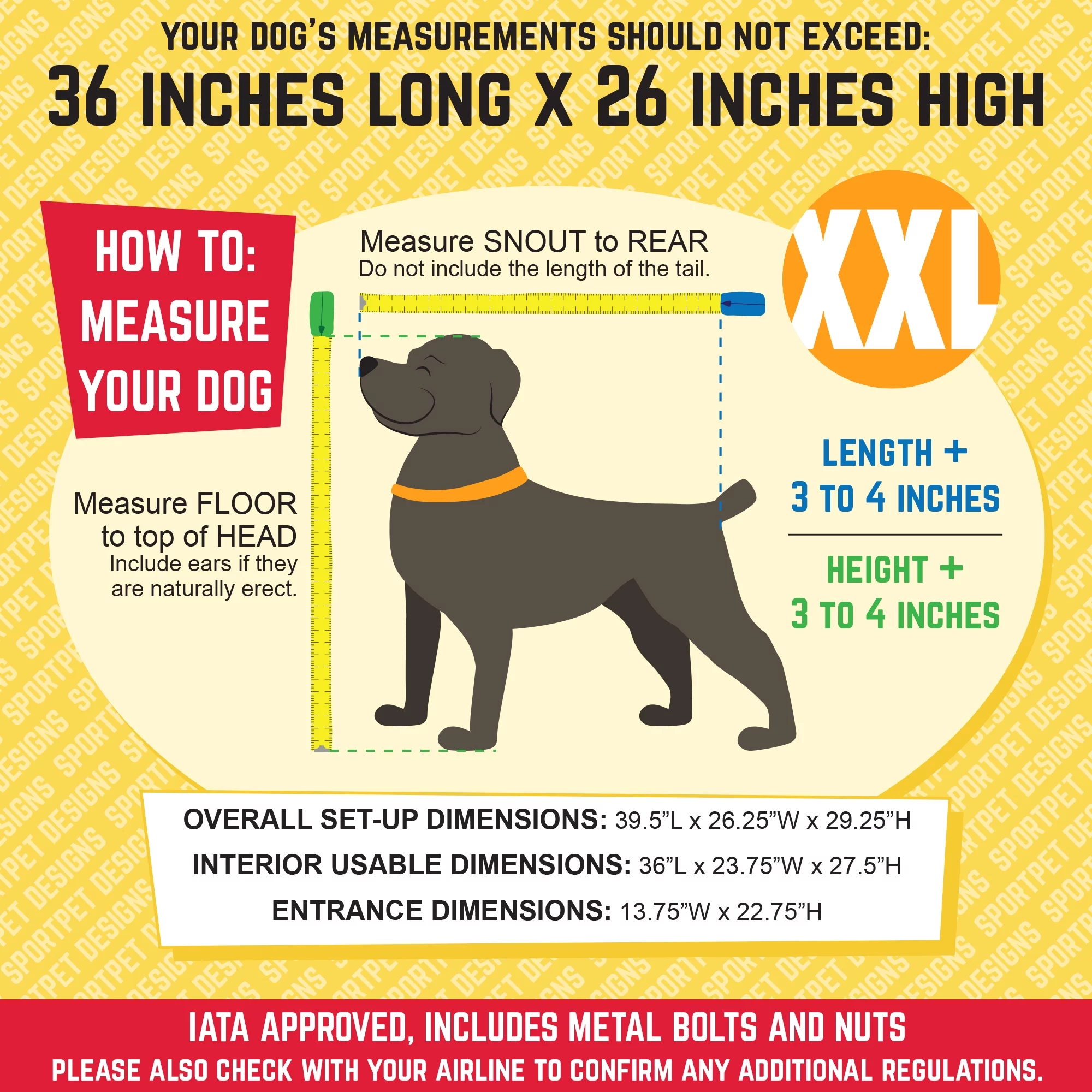 SportPet Designs Plastic Dog IATA Airline Approved Kennel Carrier, Medium, 1 Piece - Womvr