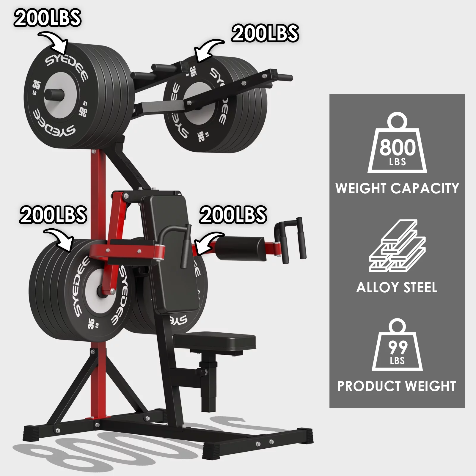 syedee Plate Loaded Deltoid and Shoulder Press Machine with Adjustable Seat and Backrest, 800 Weight Capacity Upper Body Machine for Shoulder Muscle - Womvr