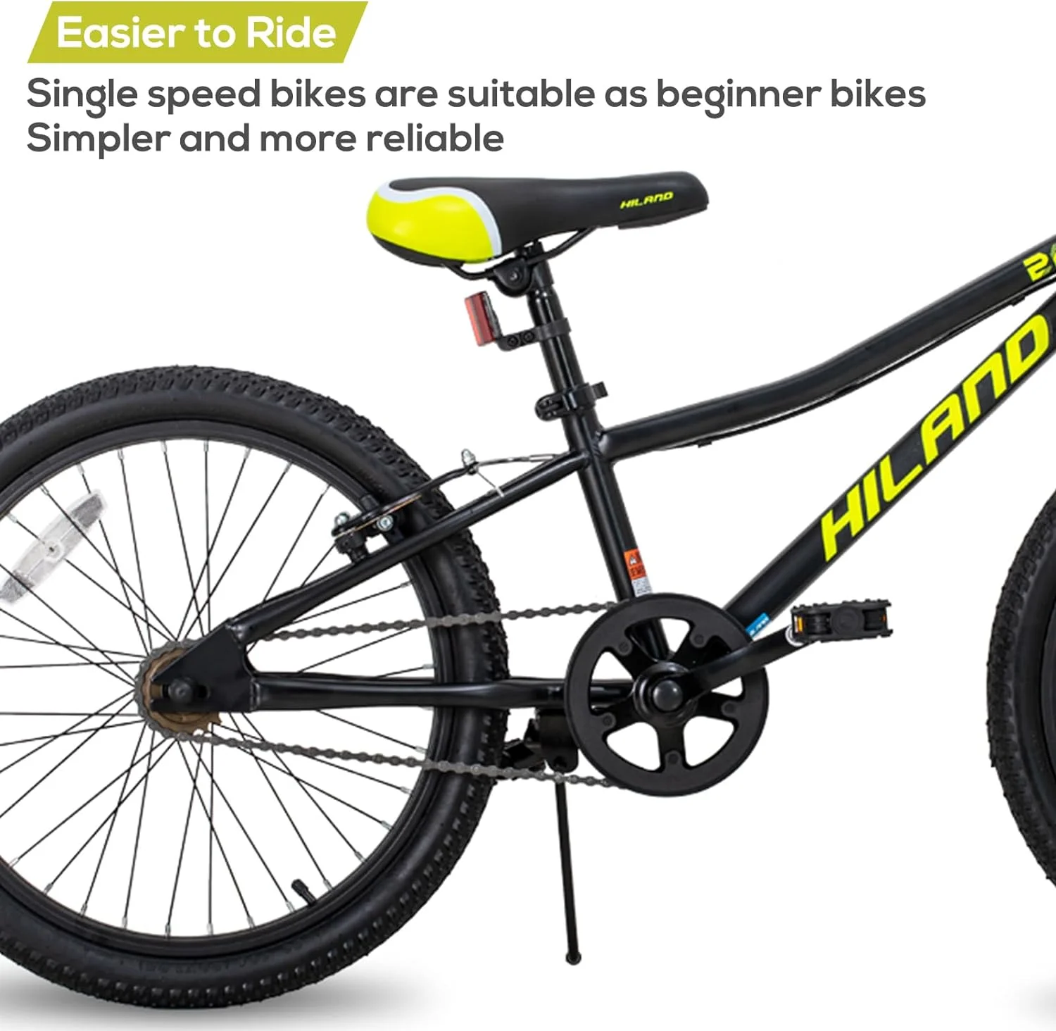 Hiland 20 inch Kids Mountain Bike for Girls Boys with Dual Handbrakes Kickstand, Pink - Womvr