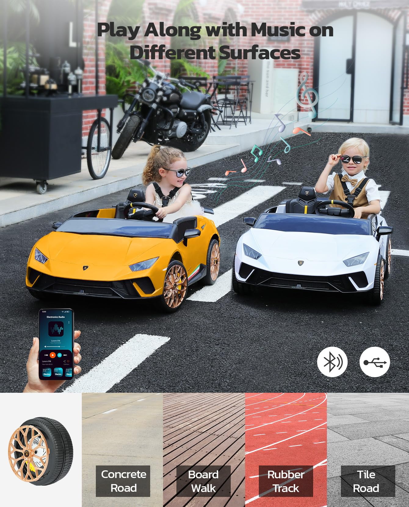 Lamborghini Huracan Ride on Car Real 2 Seater, Powered Electric Vehicle with Parent Remote, Maximum 4.0mph Ride on Toys for 3-8 Years Kids,Pink - Womvr