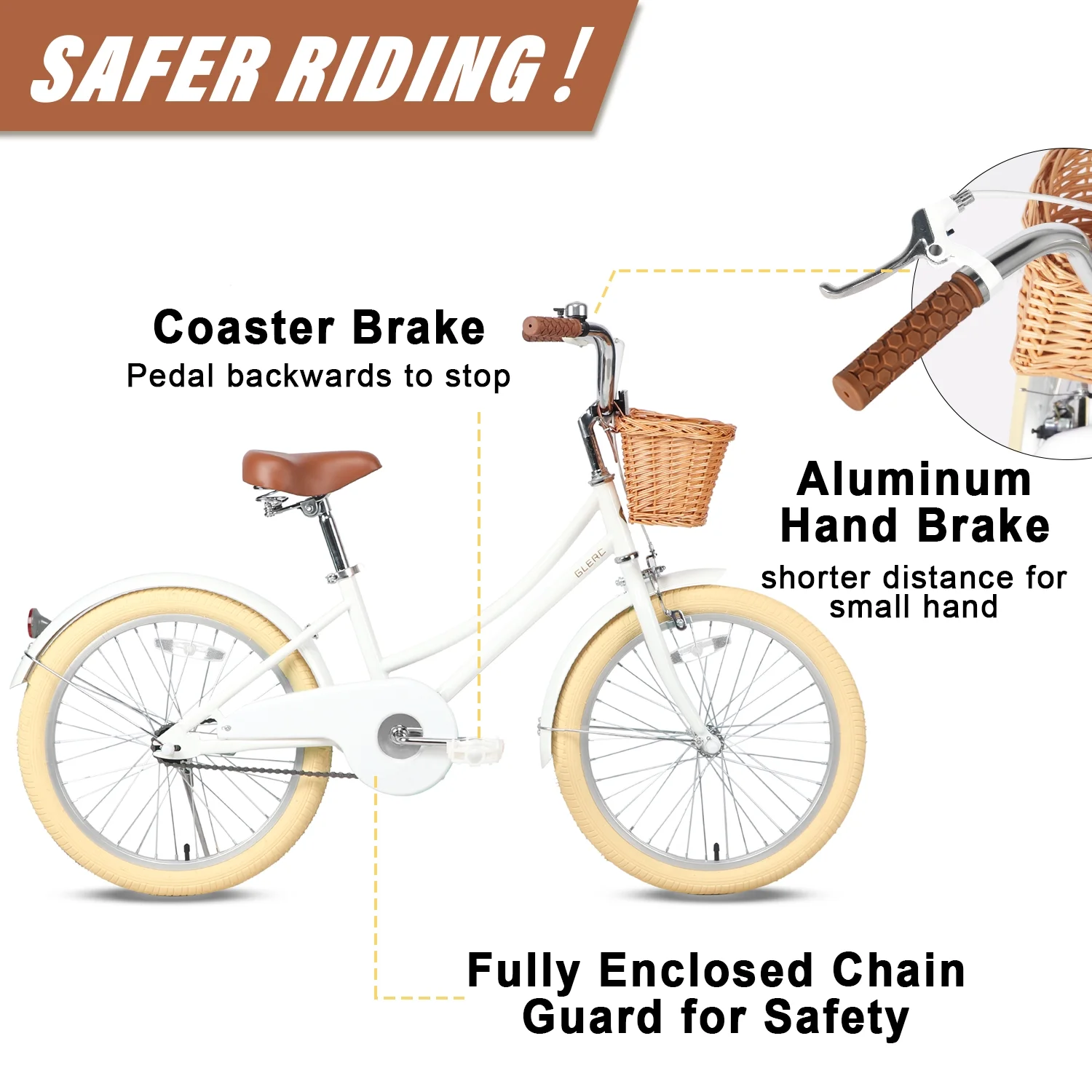 Glerc Little Molly 14 inch Kids Girls Bike for 3-5 Years Old Little Child,Yellow - Womvr