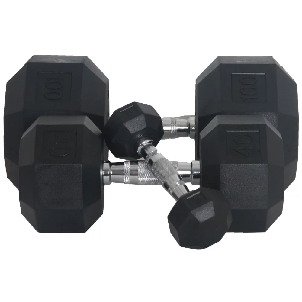 Fitness First Rubber Hex Dumbbell Pairs, 25 lbs. Pair - Womvr