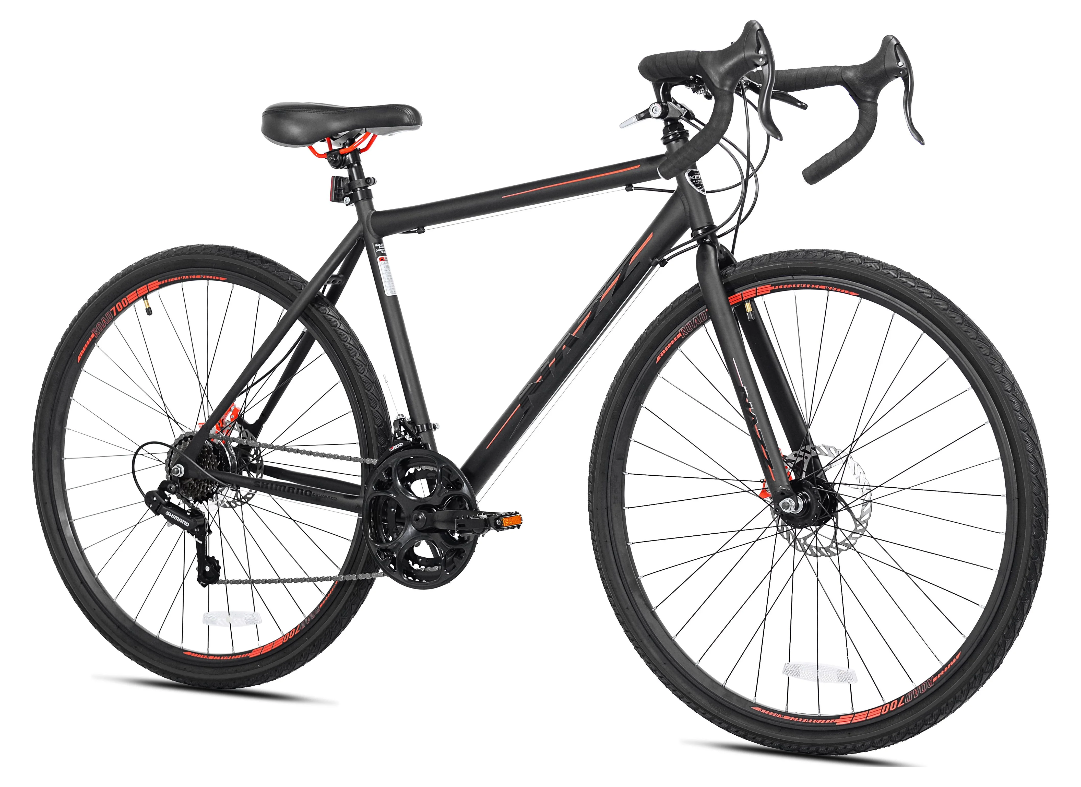 Kent 700c Nazz Men's Gravel Road Bike, Black - Womvr