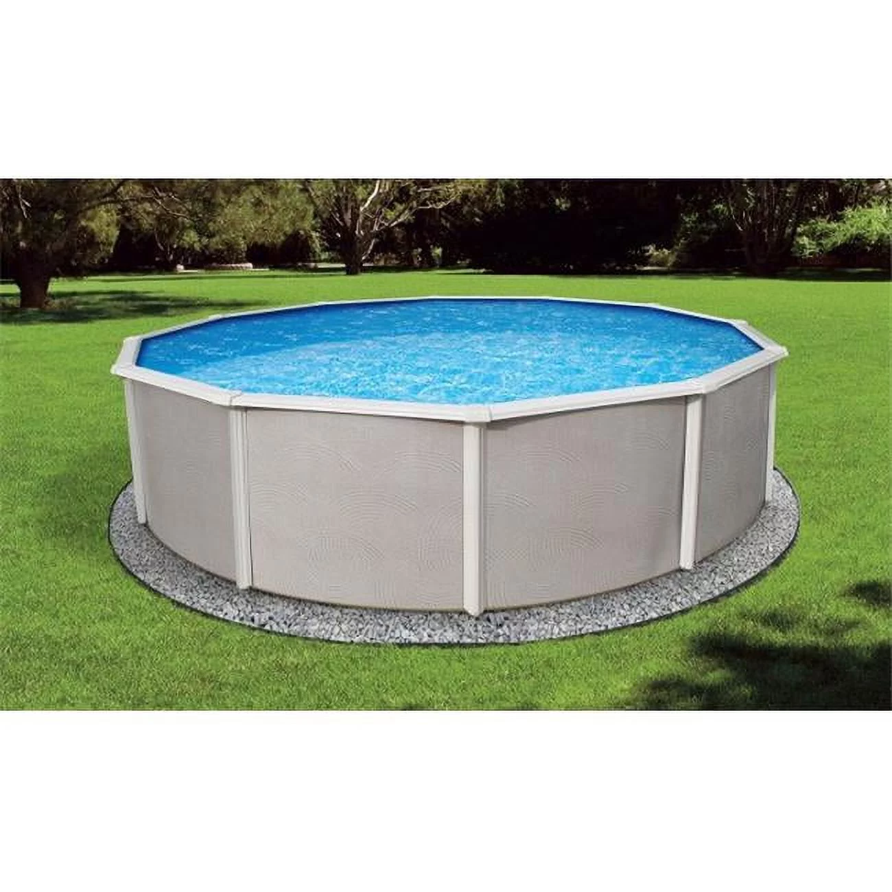 Blue Wave NB2536 Belize 18'x33' Oval 52'' Steel Pool with 6'' Top Rail - Womvr