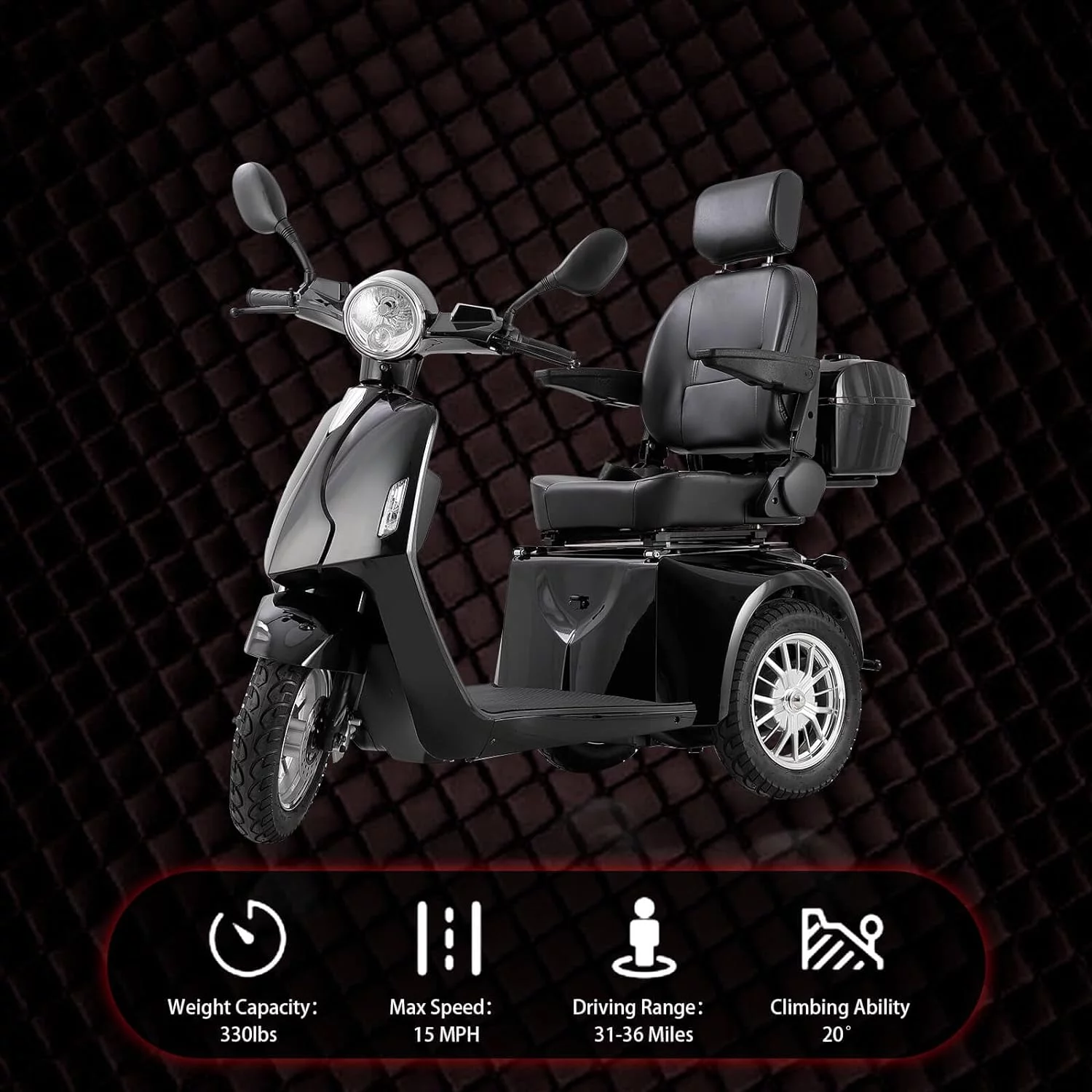 Mobile scooter Medical electric wheelchair equipment adjustable seat - Womvr