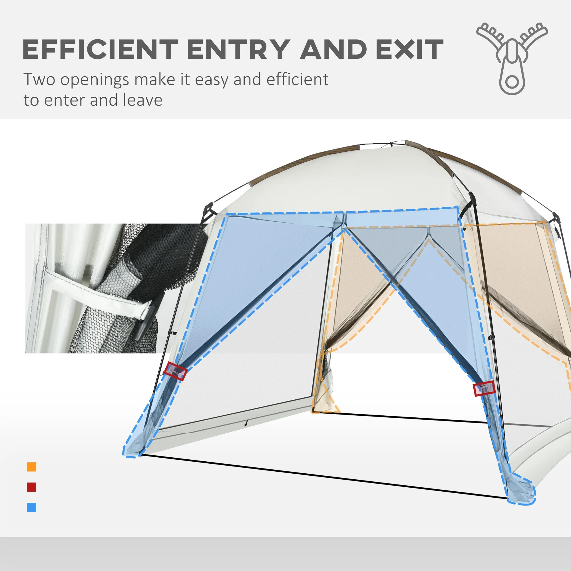 Outsunny Screen Tent, 10' x 10' Screen House Room with UV50+ Protection - Womvr