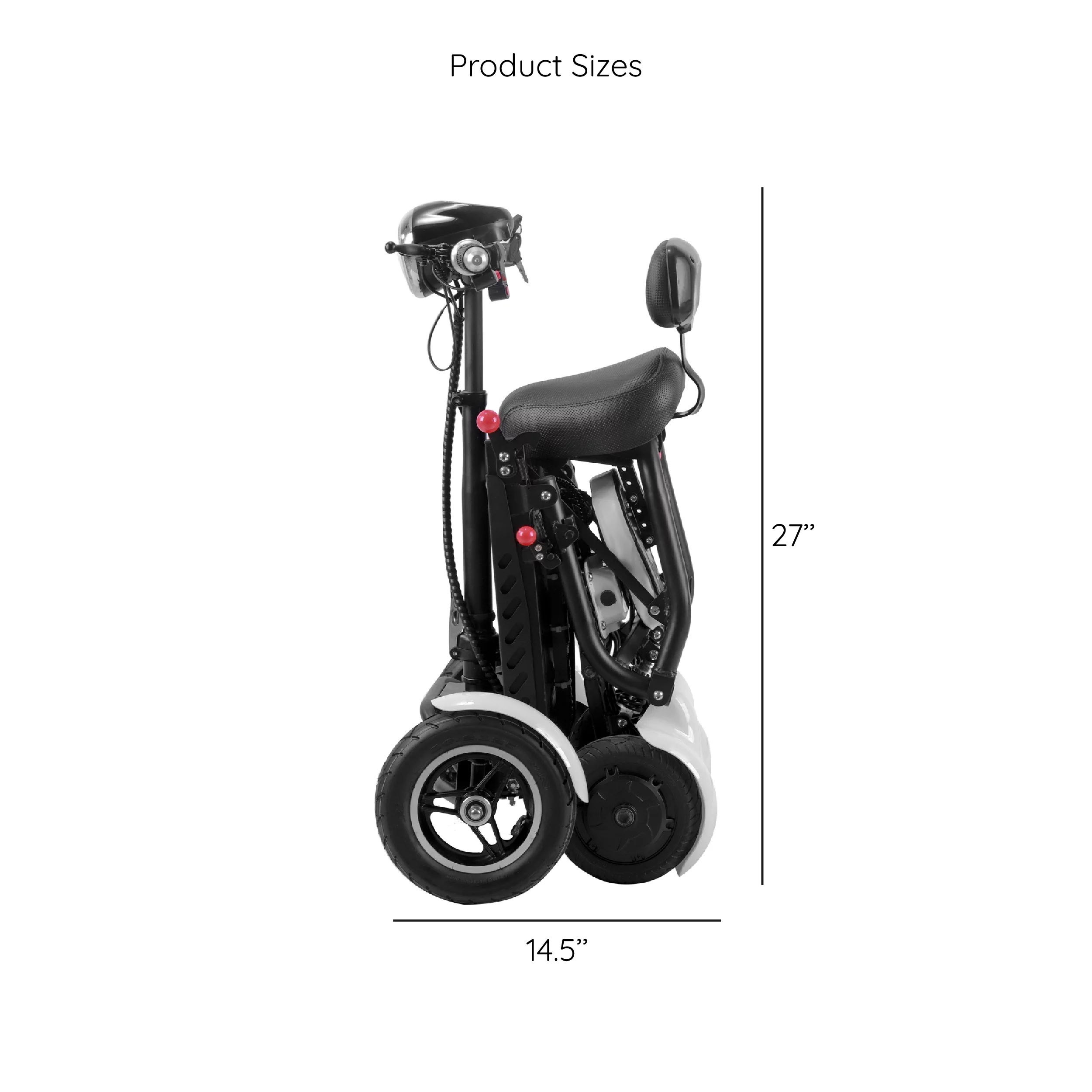 Smart Lightweight Electric Power Scooter, 4 Wheels Foldable Double Seats - Womvr