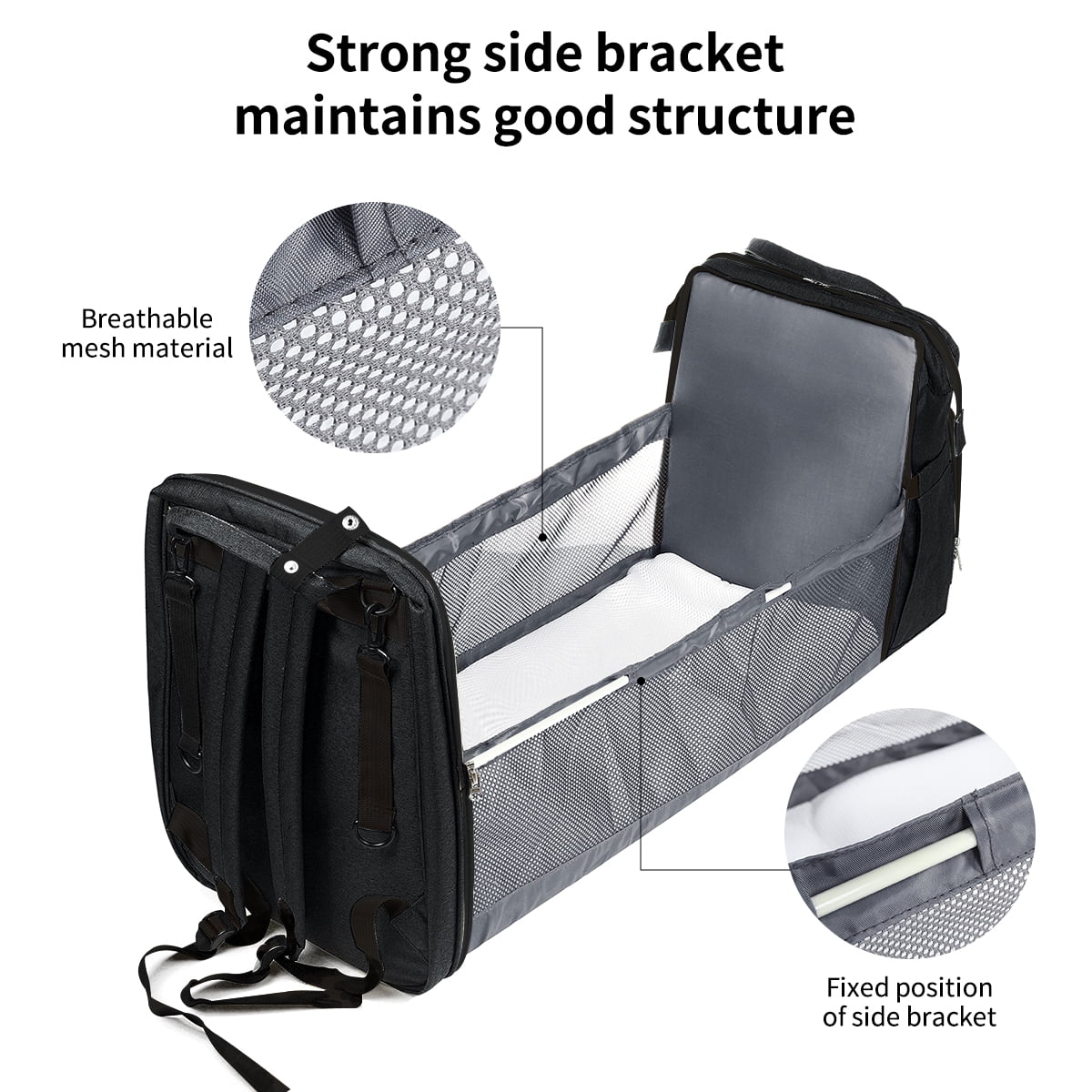 Diaper Bag Backpack,Multifunction 3 in 1 Waterproof Travel Back Pack,Baby Changing Bags with Changing Pad, Stroller Straps, Unisex, Green - Womvr