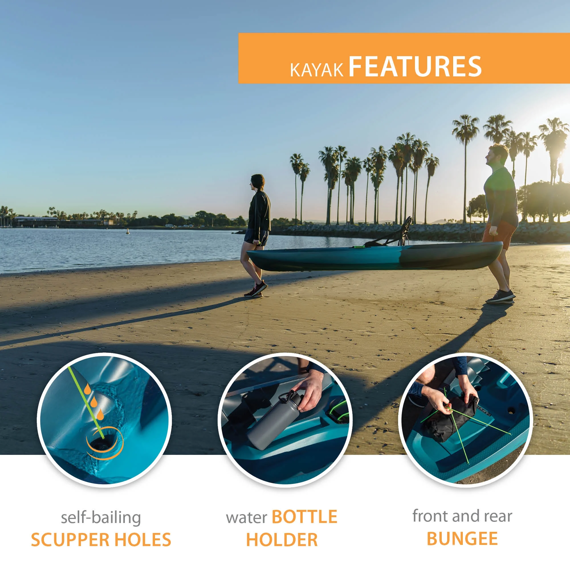 Lifetime Tahoma Pro 123 inch Sit-on-Top Kayak, Aurora Fusion (91191) - Womvr