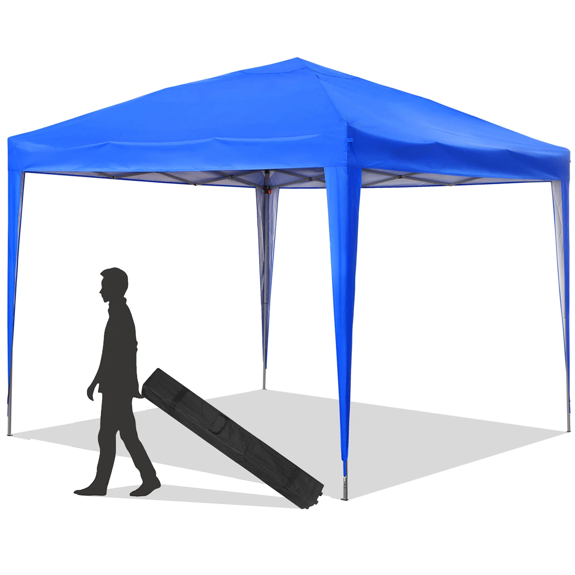 Outdoor Basics 10 ft x 10 ft Pop Up Canopy Tent with Carry Bag, Shade Canopy, Great for Picnic, Yard, Beach, Park, Camping, White - Womvr