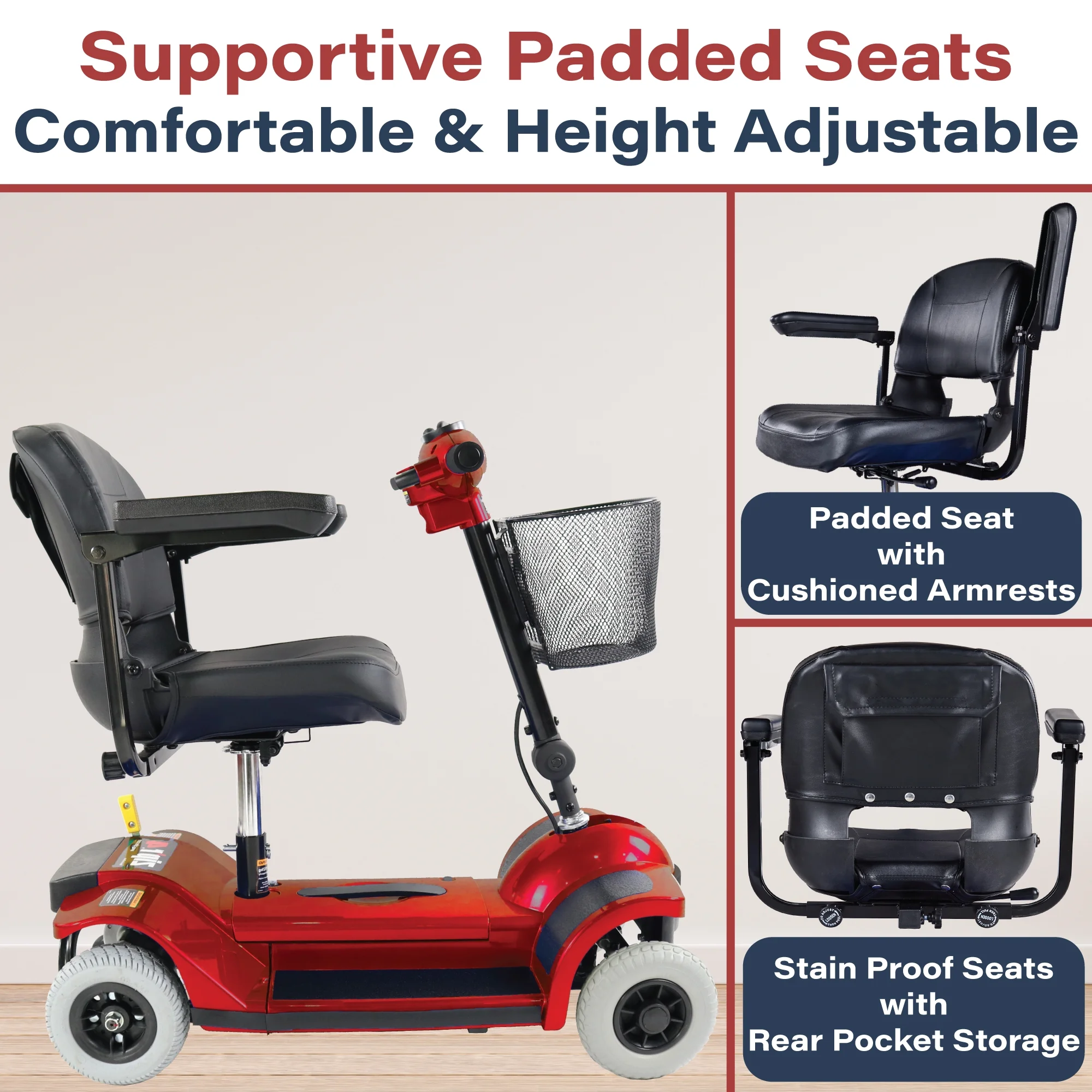 Zipr Traveler 4-Wheel Mobility Scooter - Long Range Senior Scooter - Womvr