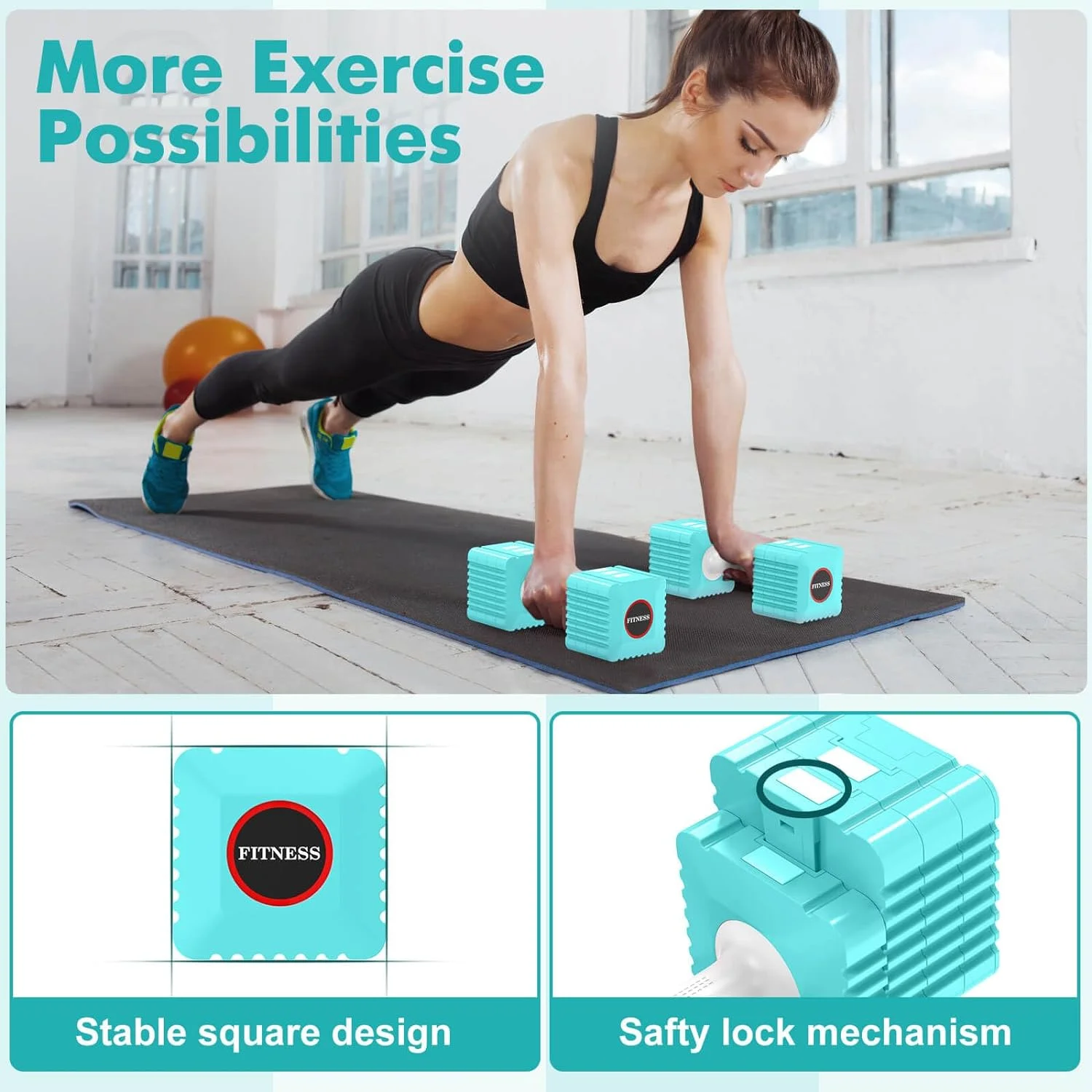 Adjustable Dumbbell Set, Hand Weights Set for Women/Men, 3.4lb, 5.7lb, 8.0lb, 10.3lb, 12.6lb Adjustable Weights Dumbbells Set for Home Gym Strength Training - Womvr