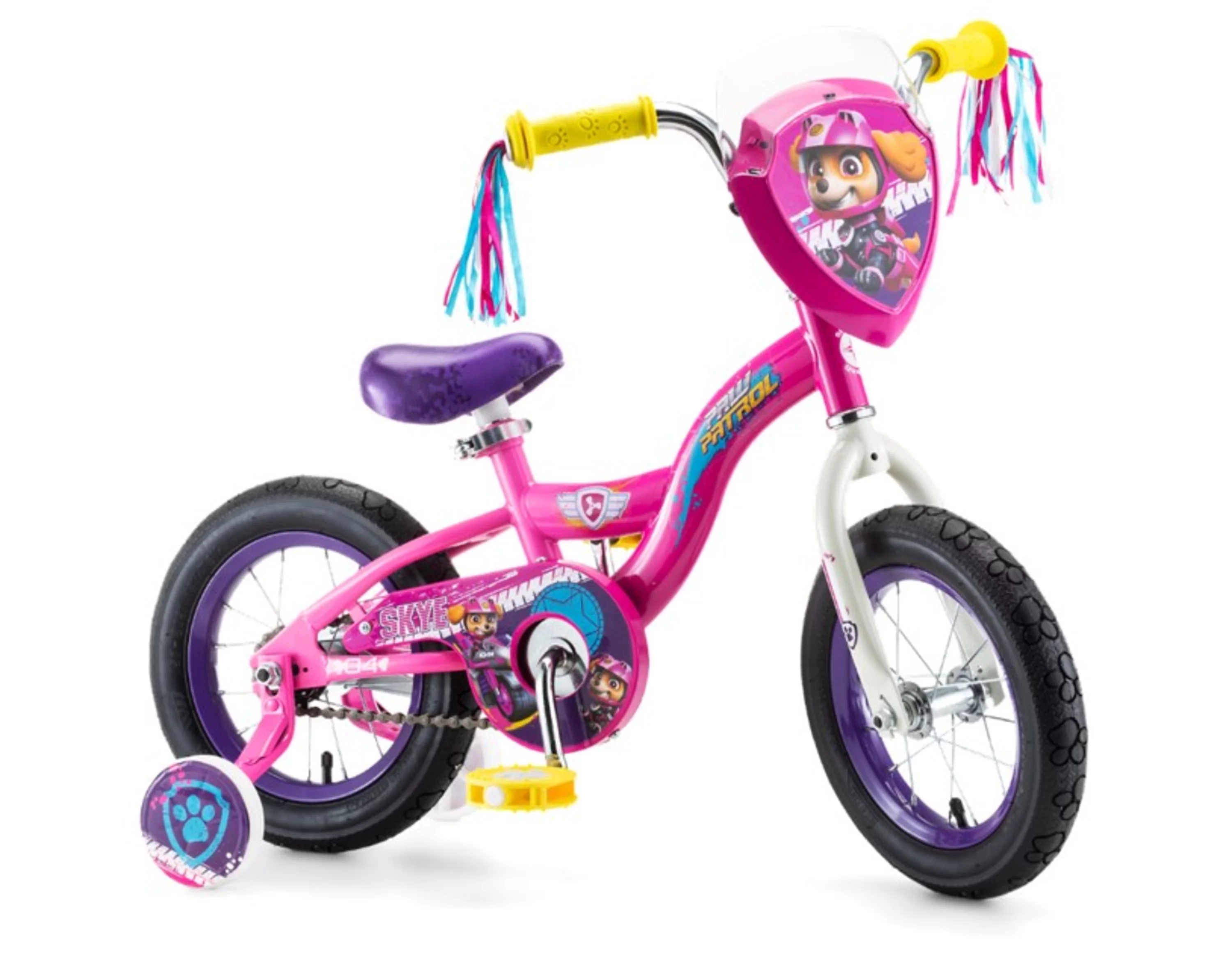 Nickelodeon Paw Patrol Skye Kids Bike for Girls, 12 inch Wheels, Ages 2-4, Magenta Pink - Womvr
