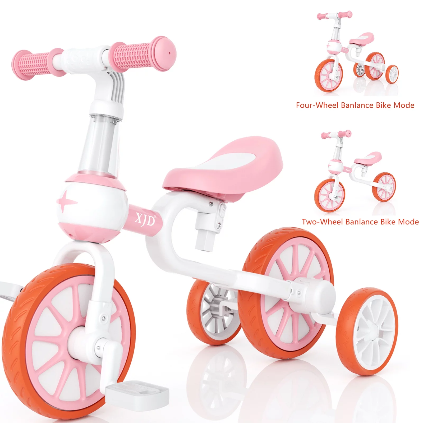 XJD 5 in 1 Toddler Tricycle for 1-5 Years Old Boys Girls Toddler Bike Kids Trikes for Balance Training Baby Bike Infant Trike - Womvr