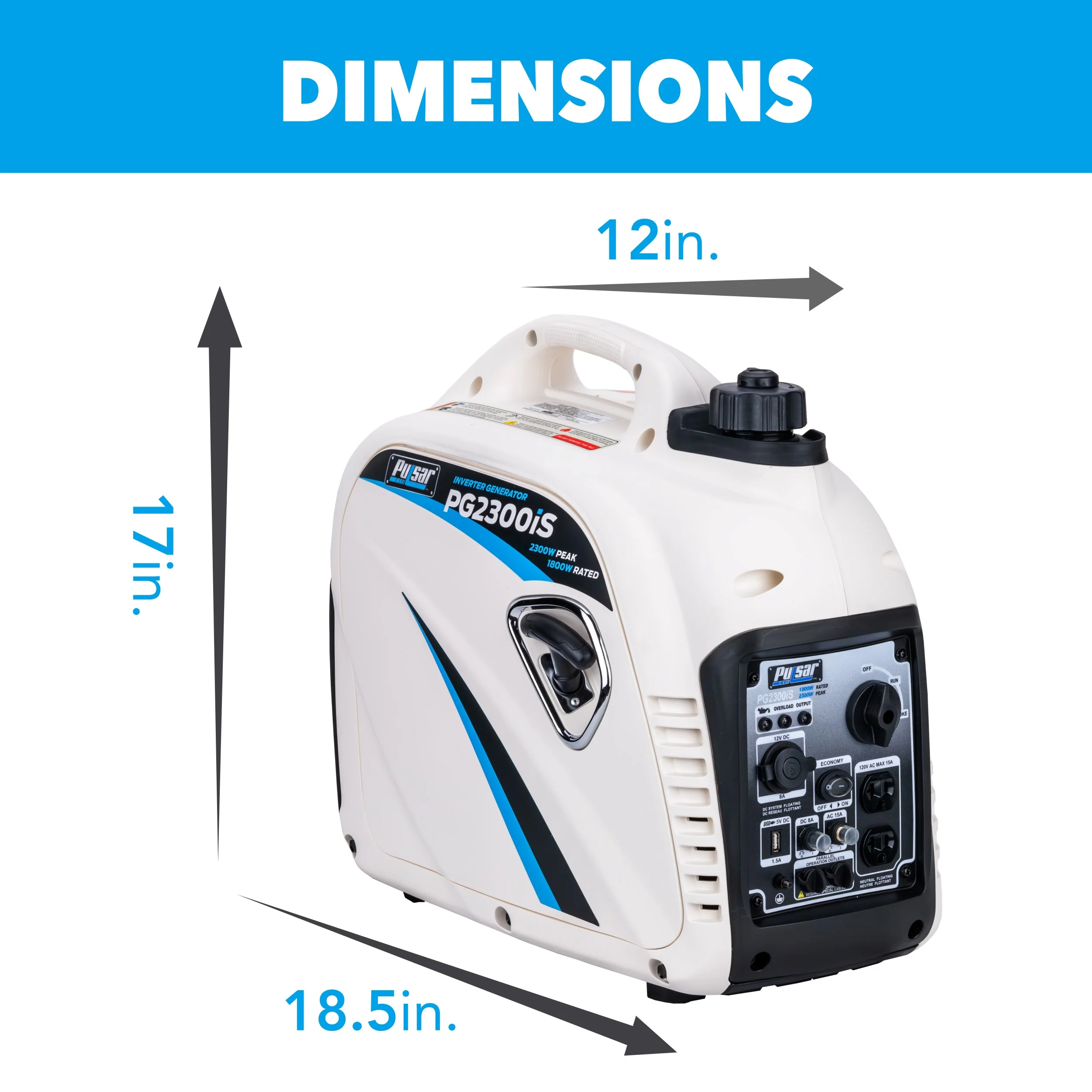 Pulsar 2300-Watt Super Quiet Gasoline Powered Inverter Generator with USB - Womvr