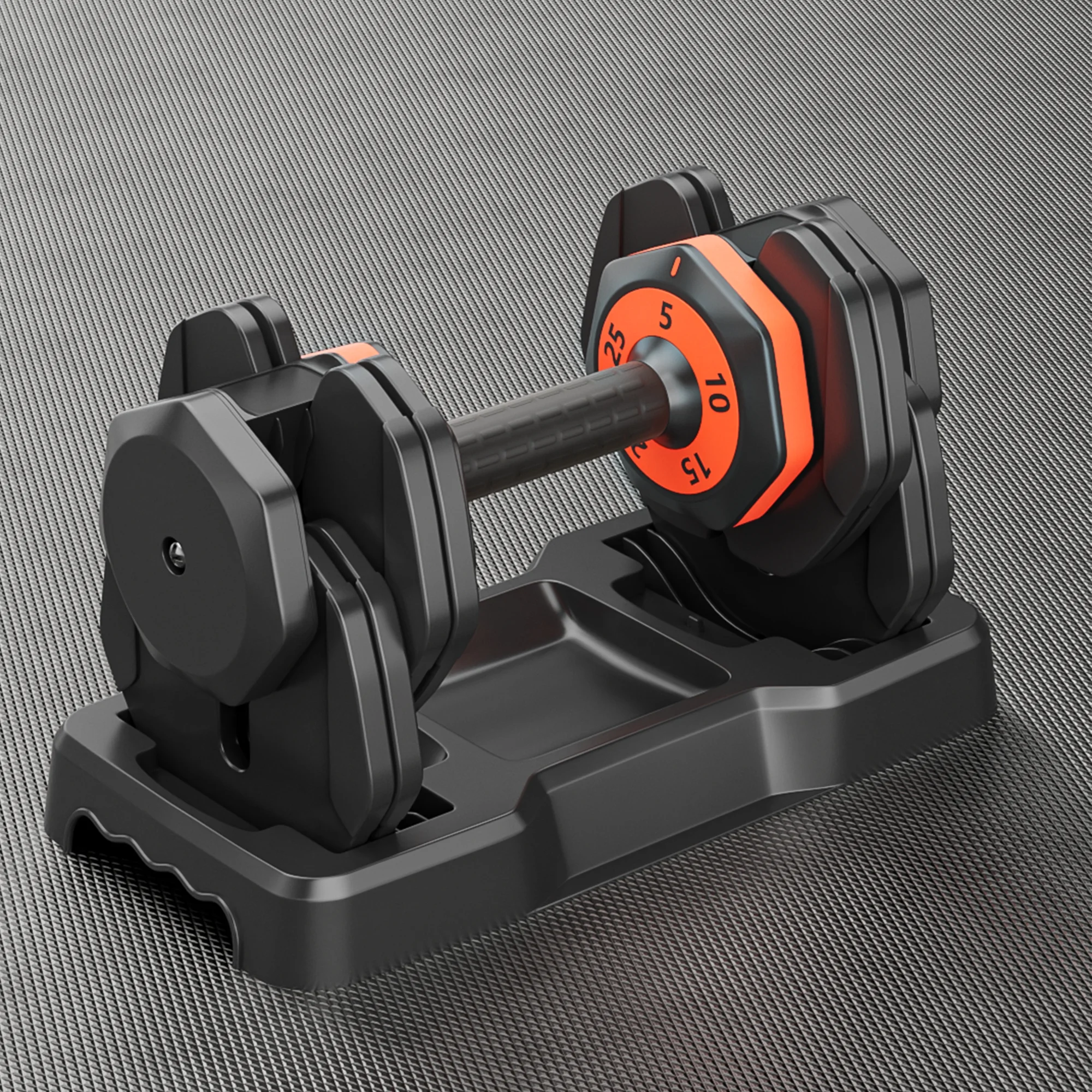 5-in-1 Adjustable Single Dumbbell - 25 LB, Complete with Anti-Slip Metal Handle for Full Body Home Gym Workouts - Ideal Adjustable Dumbbell Set for Your Weight Selection Needs