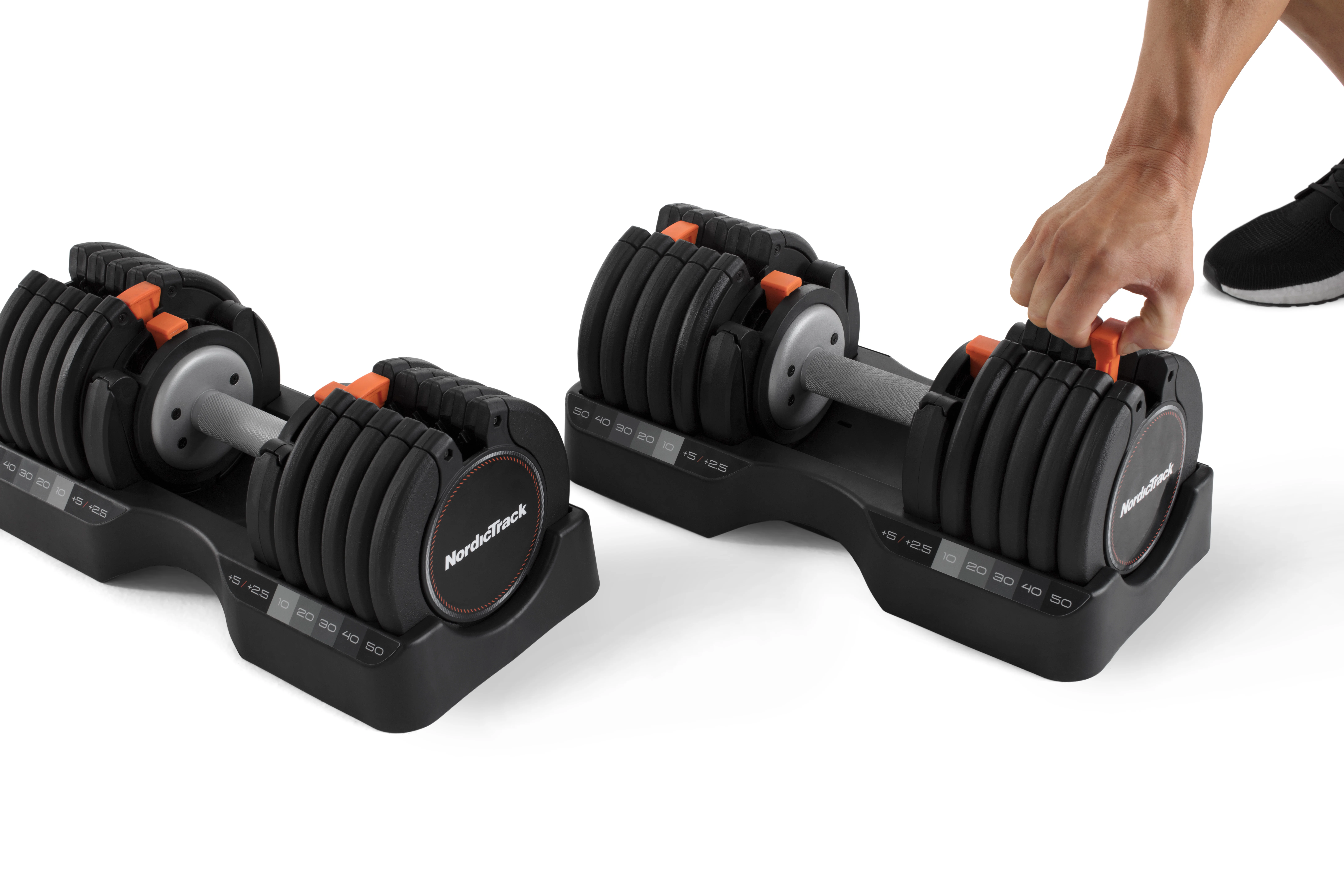 NordicTrack 55 lb Select-a-Weight Dumbbell Pair, Black - Womvr