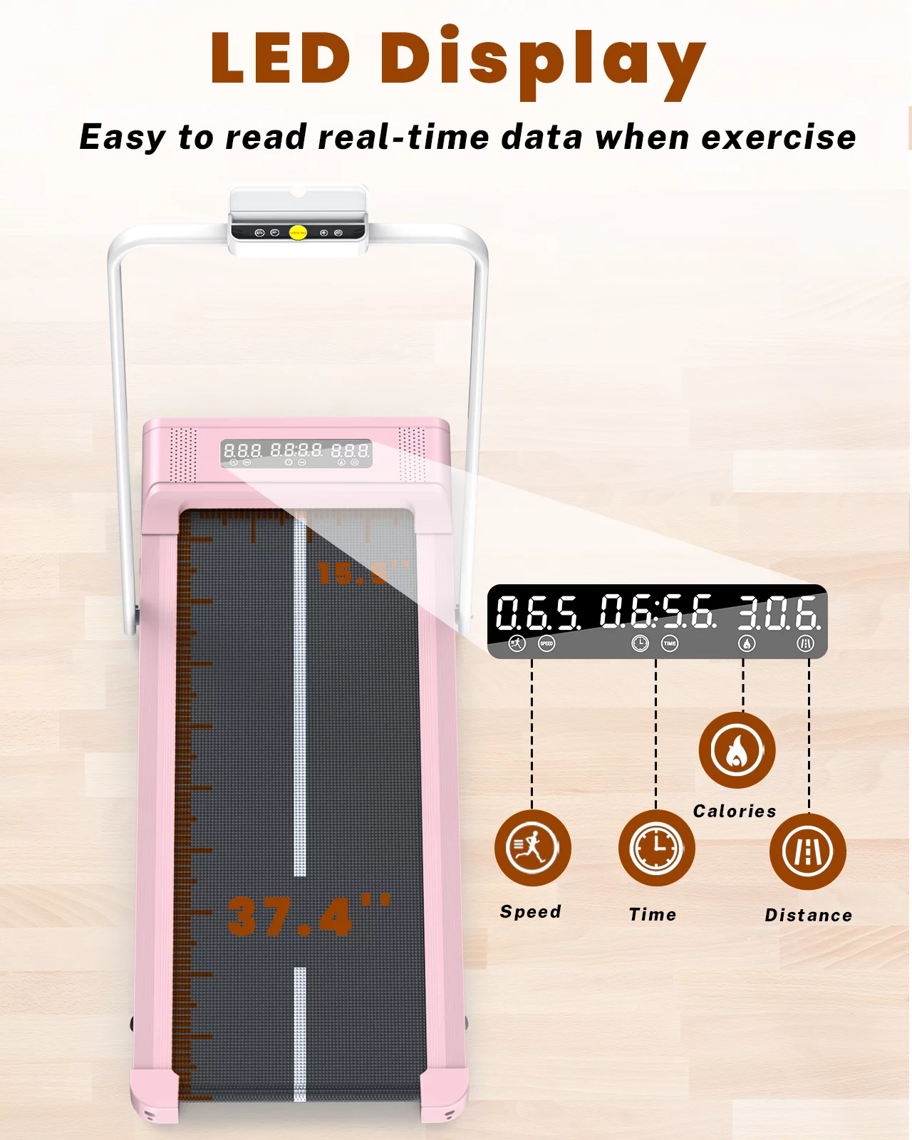 Home Fitness Code Foldable Treadmill with Bluetooth Speaker, 3HP Under Desk Treadmills for Home - Womvr