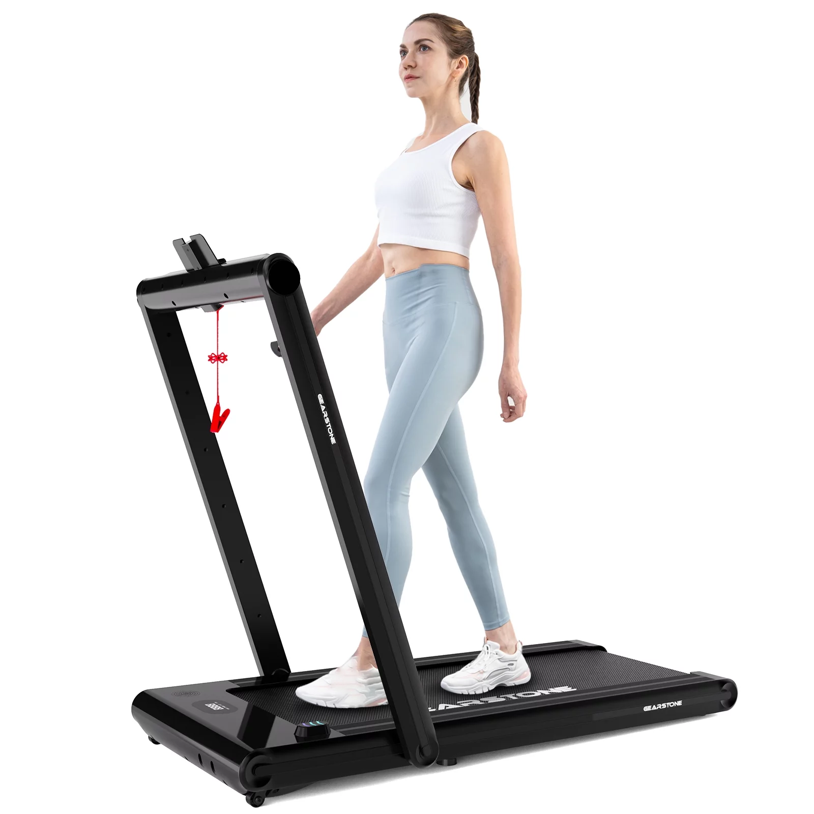 GEARSTONE 2 in 1 Folding Treadmill, Under Desk Treadmill Walking Electric Jogging Running Machine . Treadmill Home Gym Office Workout - Womvr