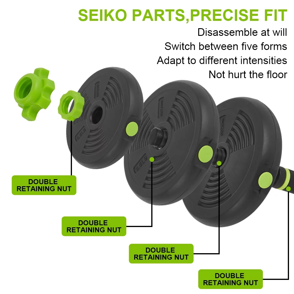 50/70lbs 4-in-1 Portable Interchangeable Dumbbell, Barbell, and Kettlebell Set with Adjustable Weights for Squats, exercise(Black) - Womvr