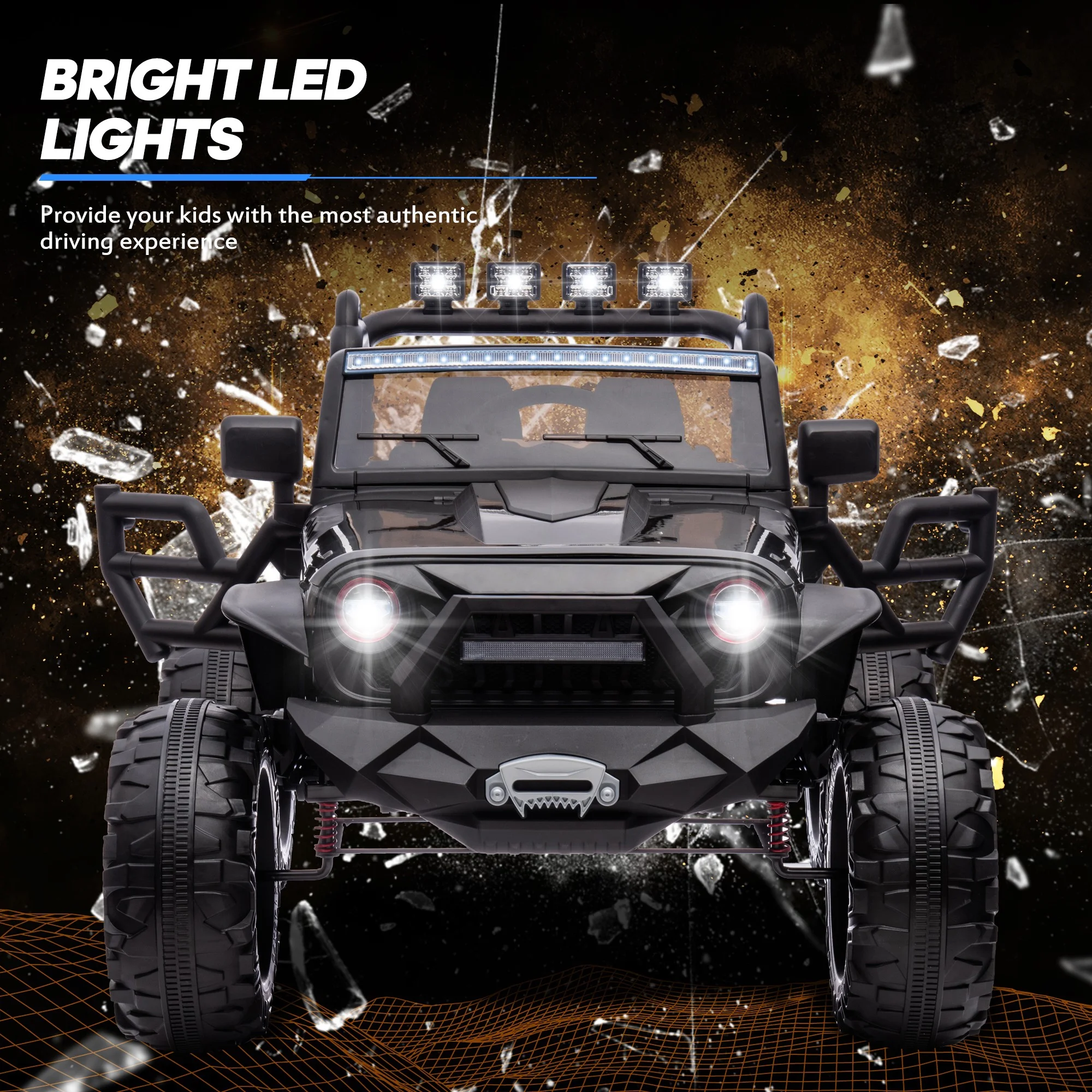 Outfunny 24V Kids Ride on Truck, 2-Seater Powered Ride on Toy Car with Remote - Womvr