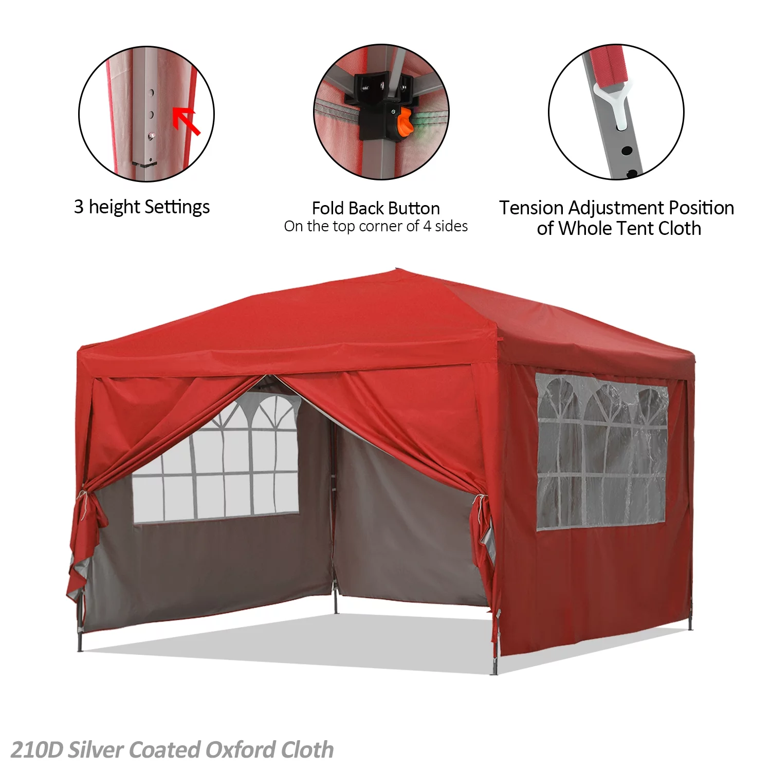 Outdoor Basics 10 ft x 10 ft Pop Up Canopy Tent with Carry Bag, Shade Canopy, Great for Picnic, Yard, Beach, Park, Camping, White - Womvr