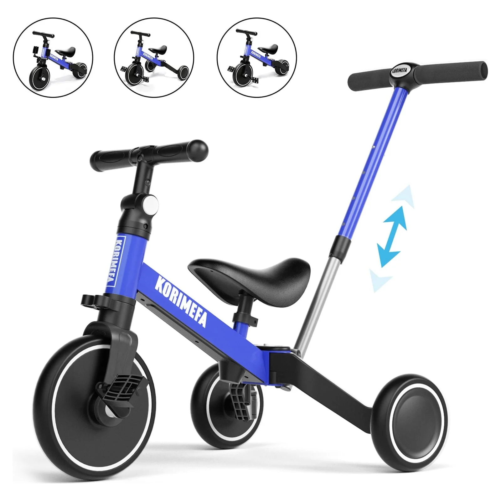 KORIMEFA Toddler Bike with Push Handle, Toddler Tricycle for Age 1 to 3 Years Old Boy Girl, Baby Bike Balance Bike - Womvr