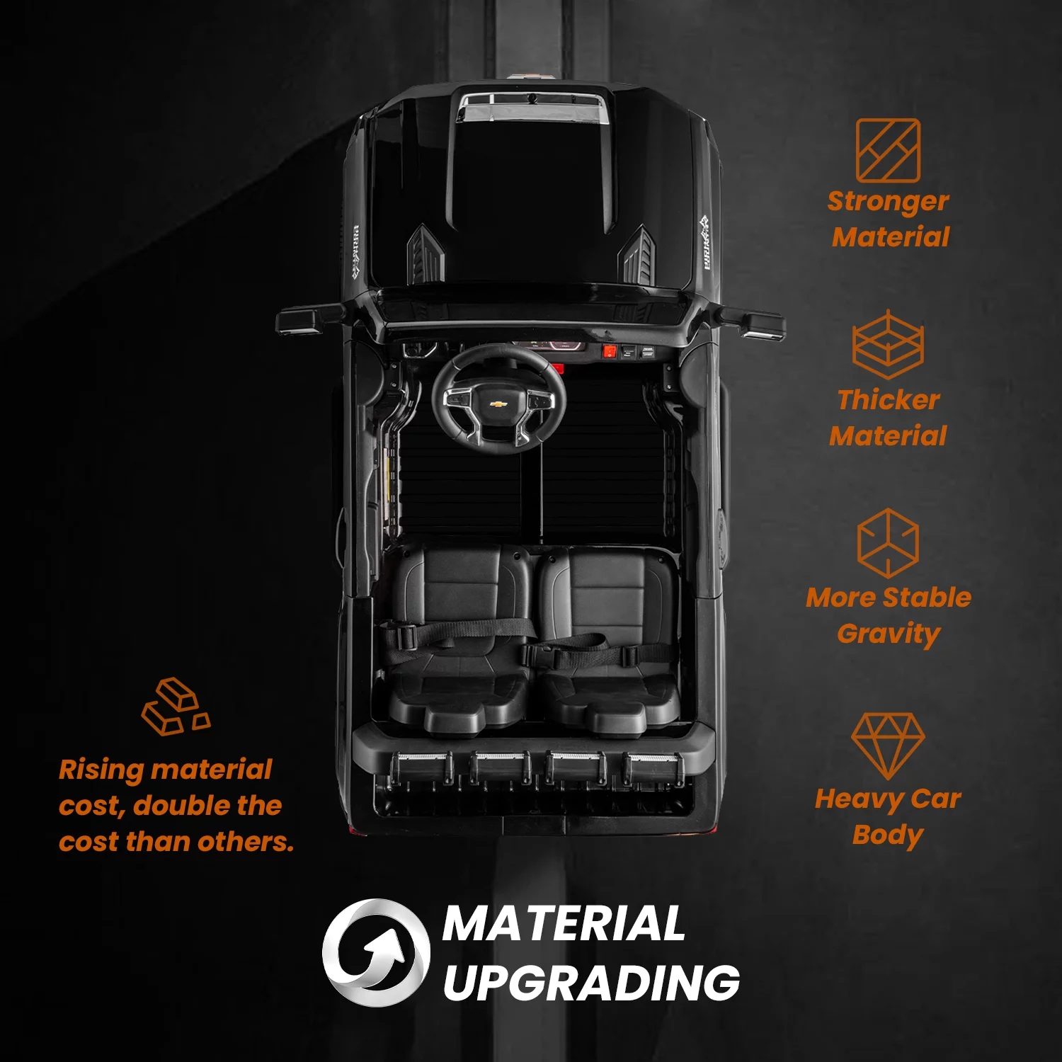 Track 7 24V Ride on Car, Licensed Silverado HD 2 Seater Electric Car for Boys Girls Age 3+, 24V Ride on Truck w/Remote Control, Music, ABC, Pink - Womvr