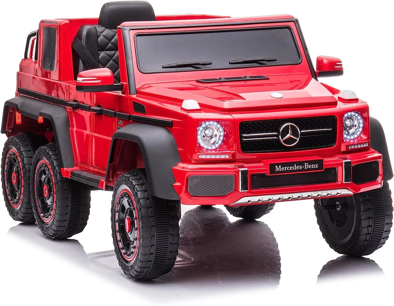BATE Mercedes Benz 24V Powered Ride On Cars with 6 Wheels, Kids Ride On Toys with Remote Control, MP3 Player,  Red - Womvr