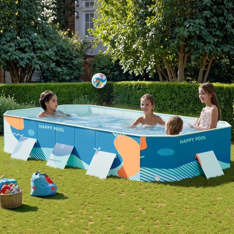 Homall 112�� Foldable Swimming Pool Outdoor Inflatable-free Pools Summer Portable Above Ground Pool Kiddie Pool Adults Kids Family Pet Dog Play Pool for Backyard Garden - Womvr