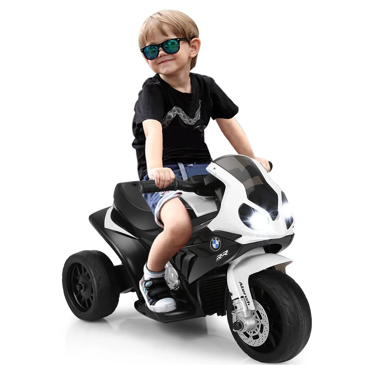 Costway Kids Ride On Motorcycle BMW Licensed 6V Electric 3 Wheels Bicycle with Music & Light (Suitable for 18-36 Months Age) - Womvr