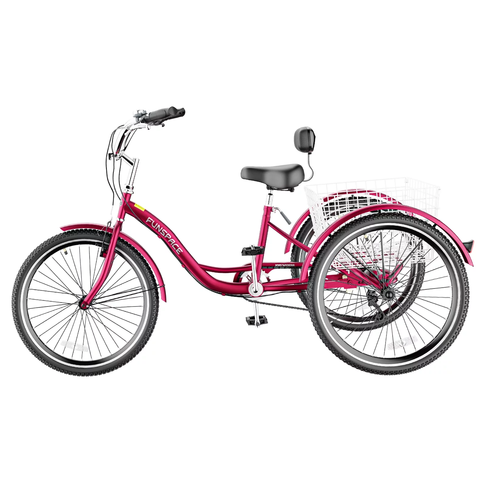 Lilypelle Adult Tricycles 7 Speed 20/24/26 Inch Three Wheel Bike Cruiser Trike with Low-Step Through Frame/Large Basket for Men, Women, Seniors - Womvr