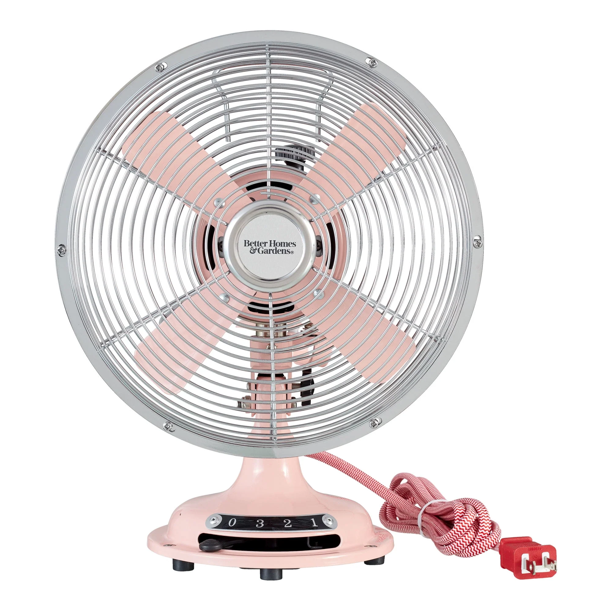 Better Homes & Gardens New 12 inch Retro 3-Speed Metal Tilted-Head Oscillation Table Fan Gold - Womvr