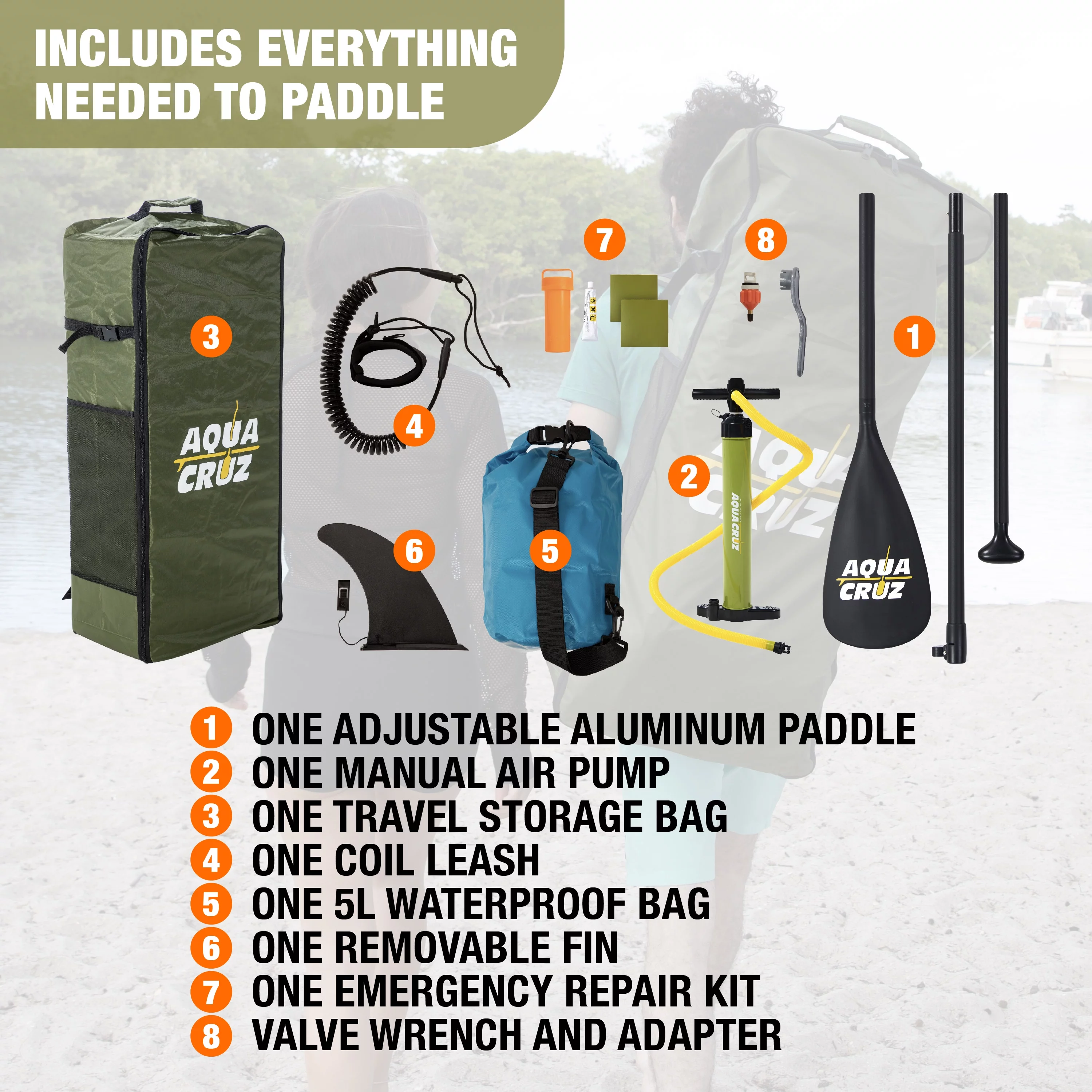 Aquacruz Suncruzer 10 ft. Inflatable Stand Up Paddle Board Set with Accessories - Womvr